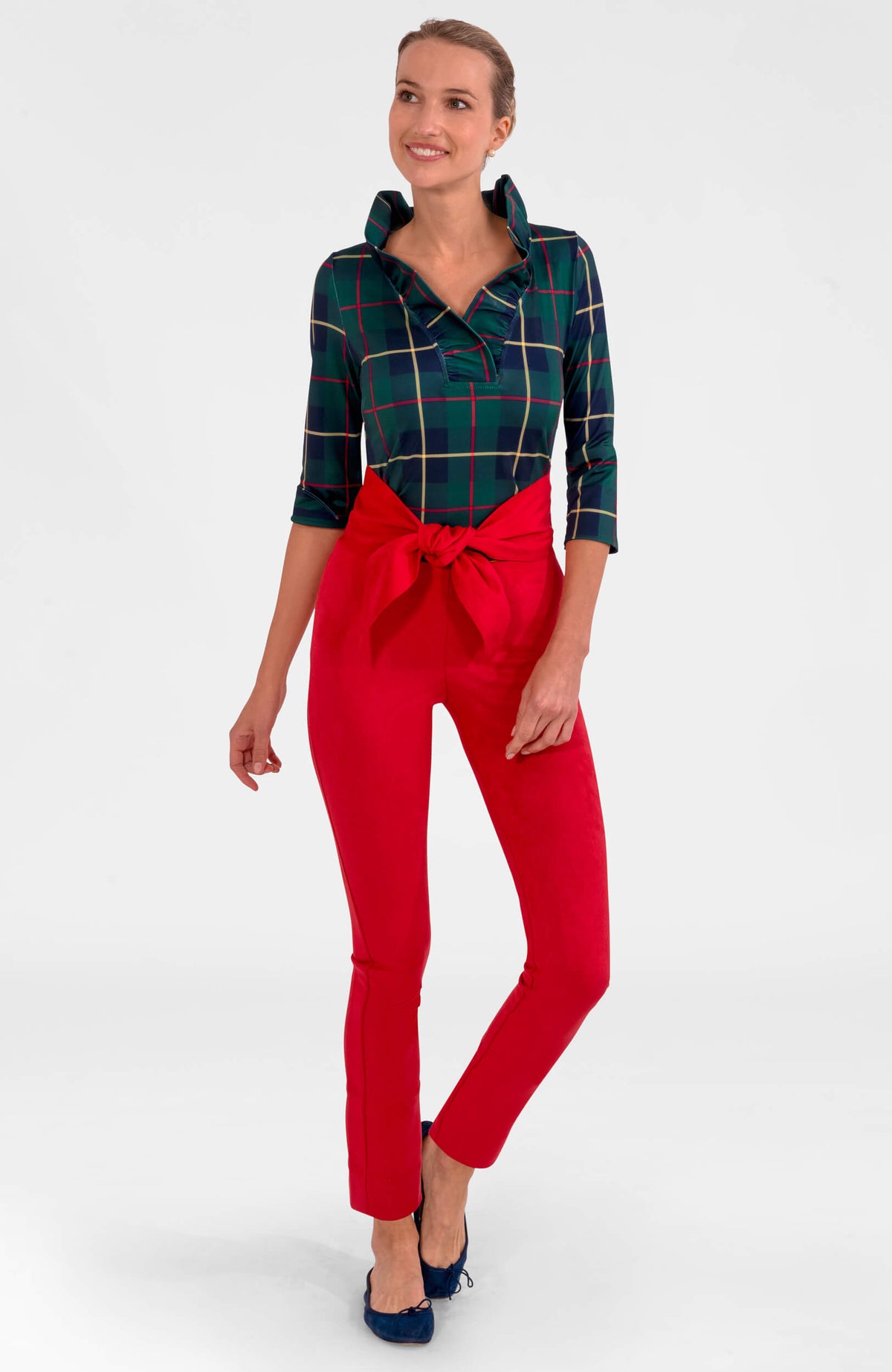 Ruffneck Top - Plaidly Cooper Greenmulti Plai