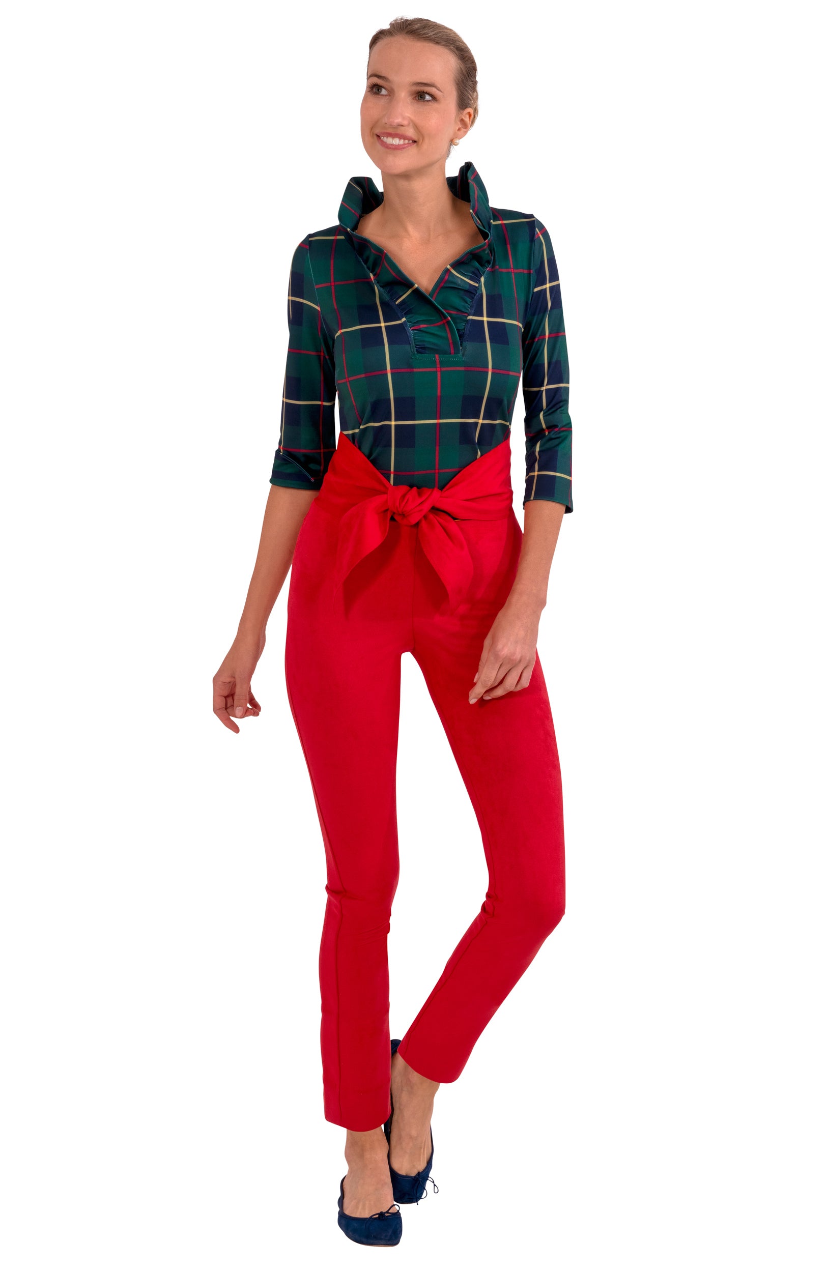 Ruffneck Top - Plaidly Cooper Greenmulti Plai