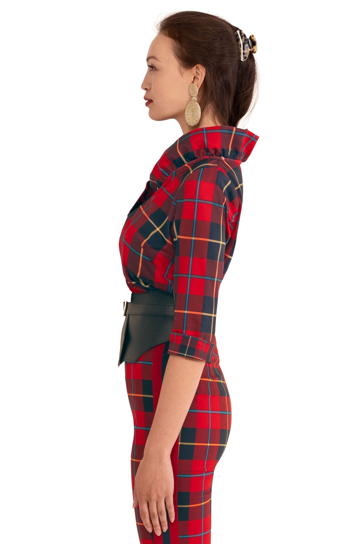 Ruffneck Top - Plaidly Cooper