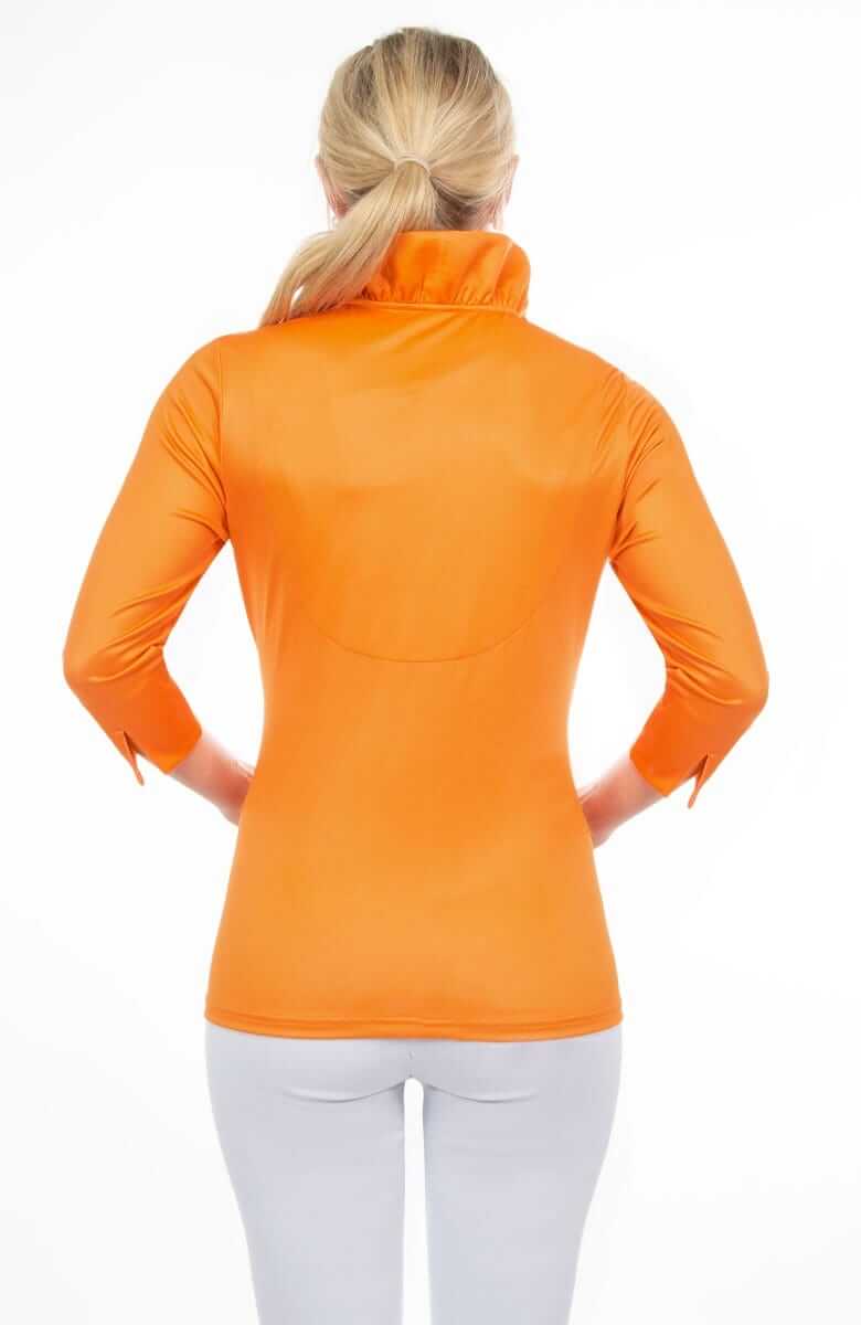 Jersey Ruffneck Top - Solid Orange