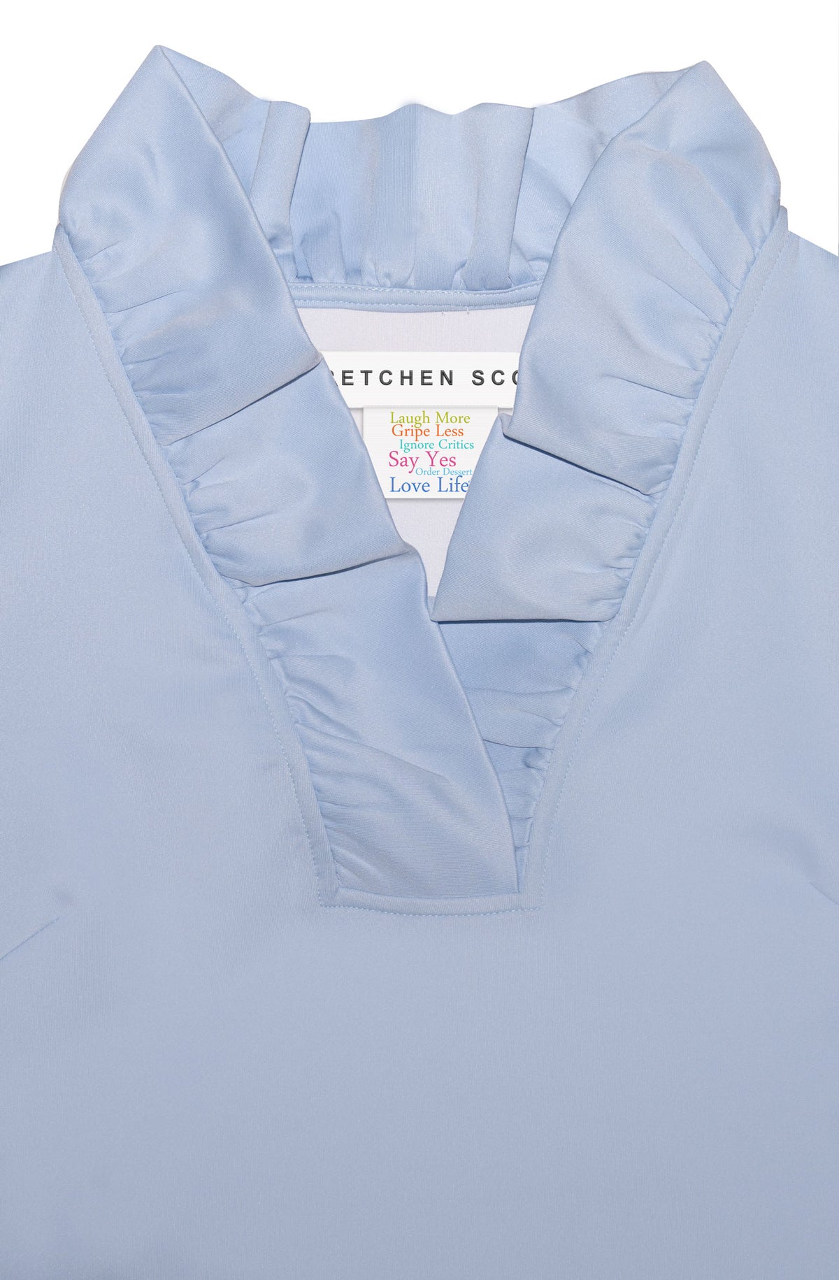 Jersey Ruffneck 3/4 Sleeve Top - Solid