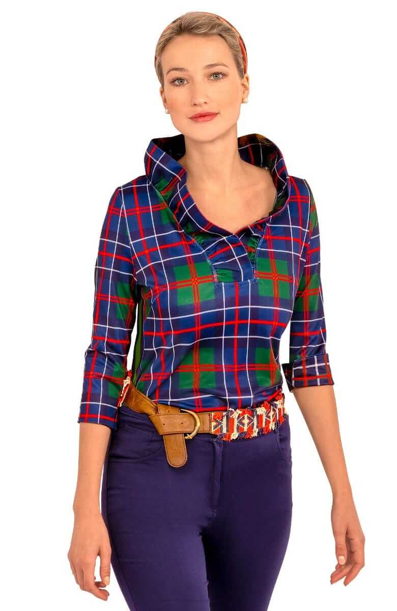 Ruffneck Top - Balmoral Plaid Multi