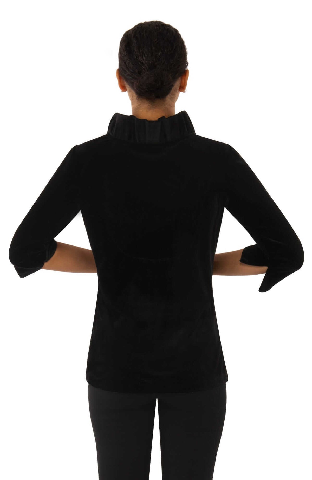 Ruffneck Top - Silky Velvet Black