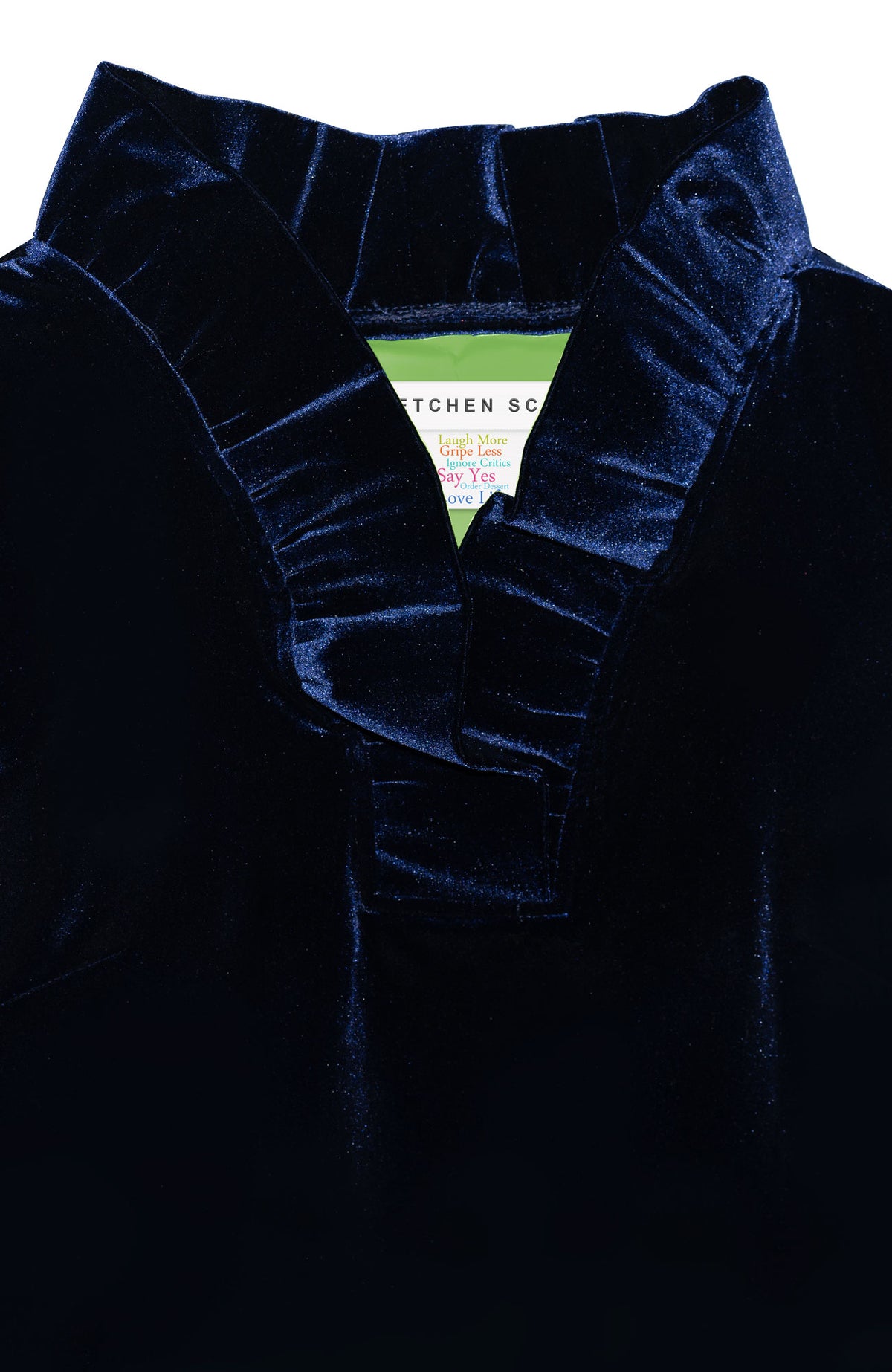 Ruffneck Top - Silky Velvet Navy