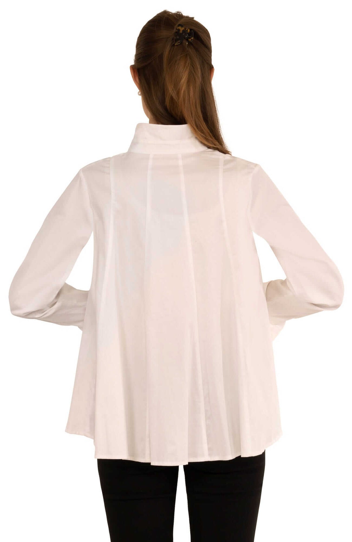 Cotton Swing Seamed Top White