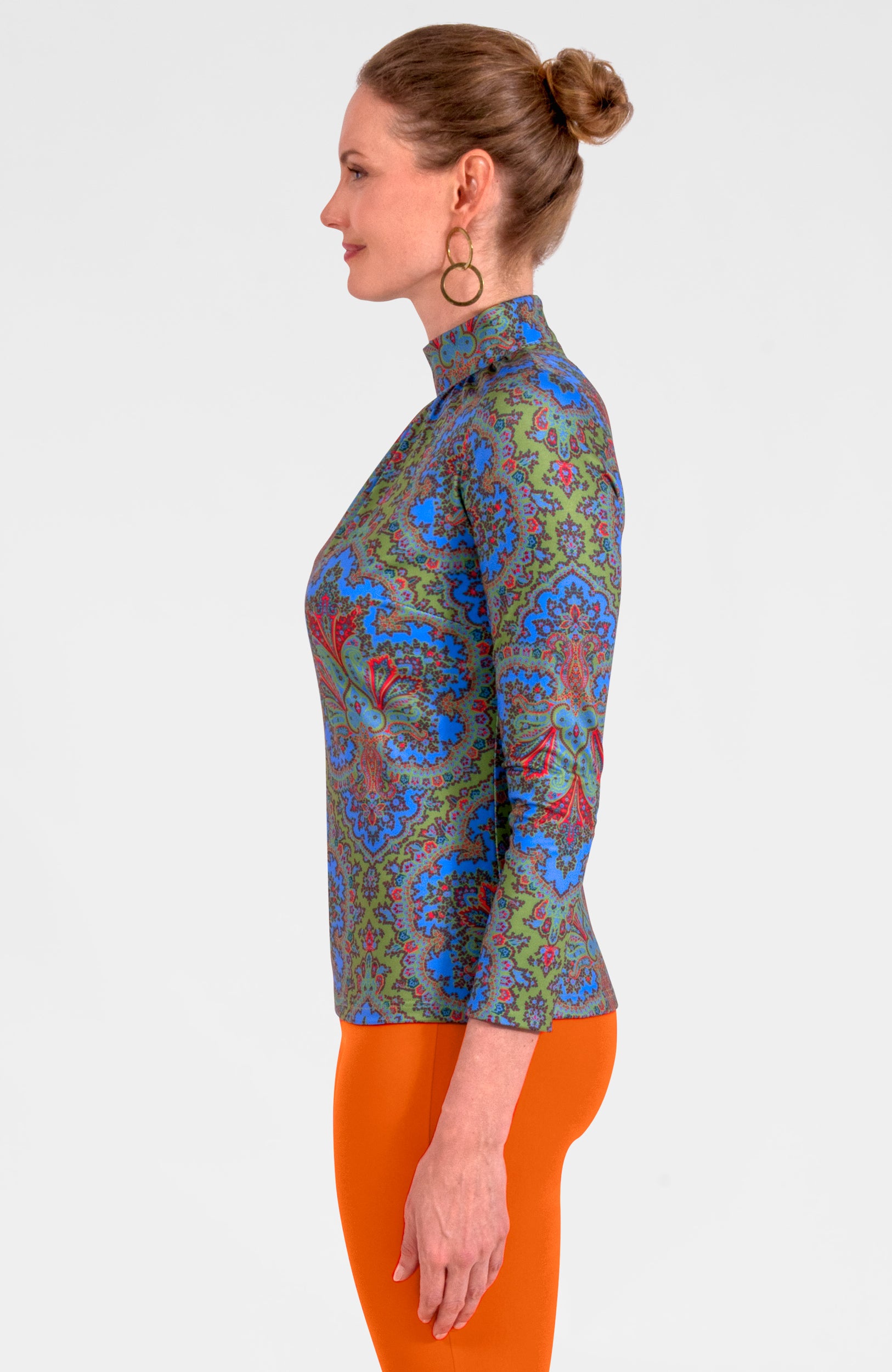 Scorching Hot Top - Passion Paisley Olive