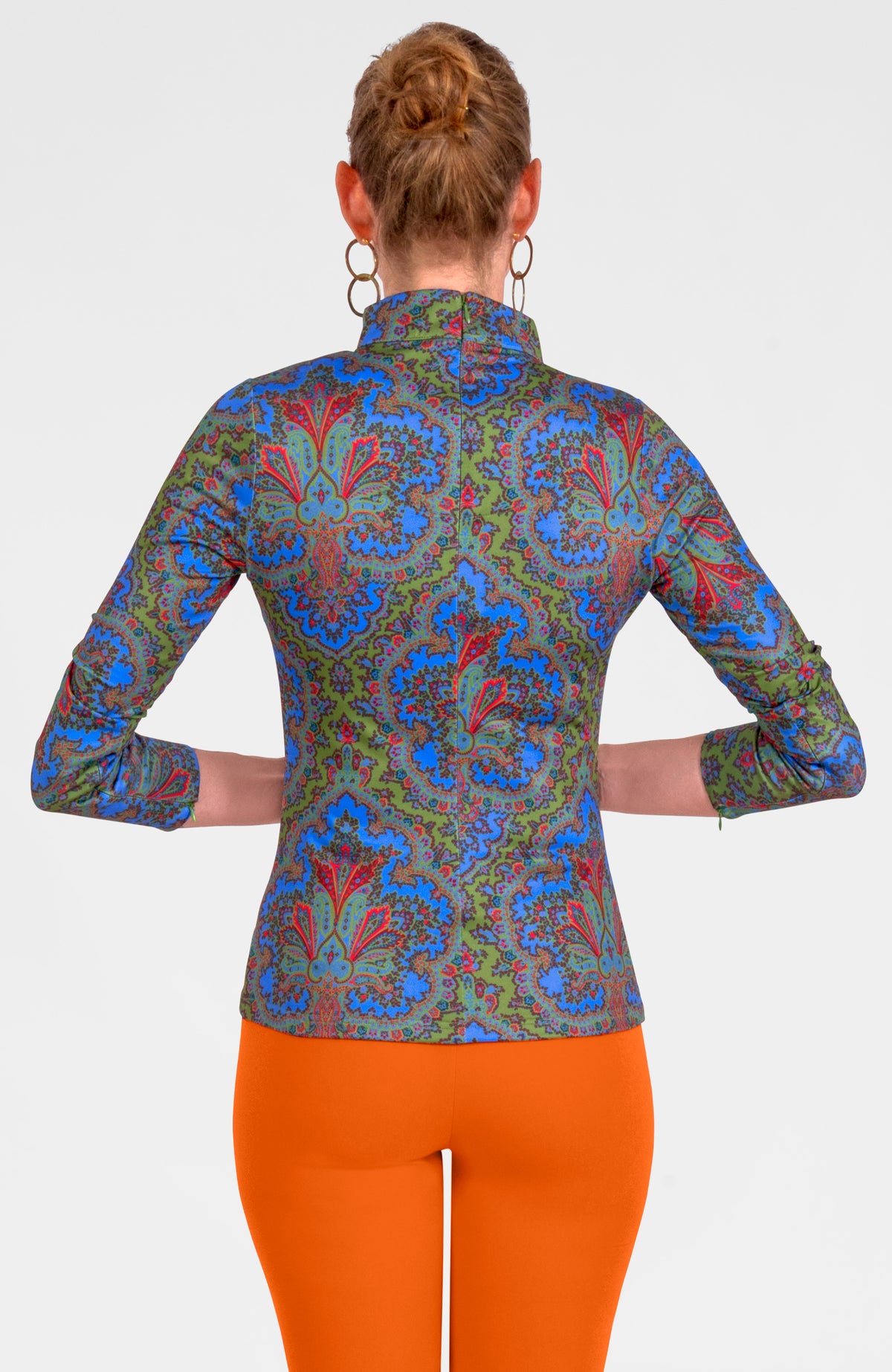 Scorching Hot Top - Passion Paisley Olive