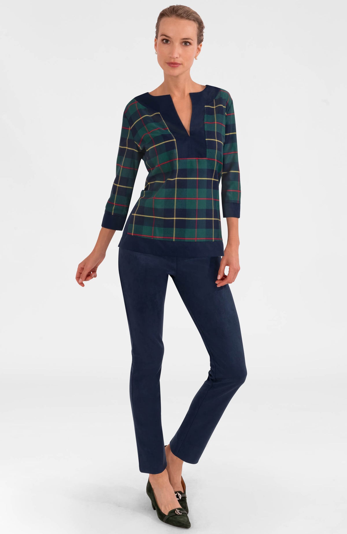 Split Neck Tunic - Plaidly Cooper