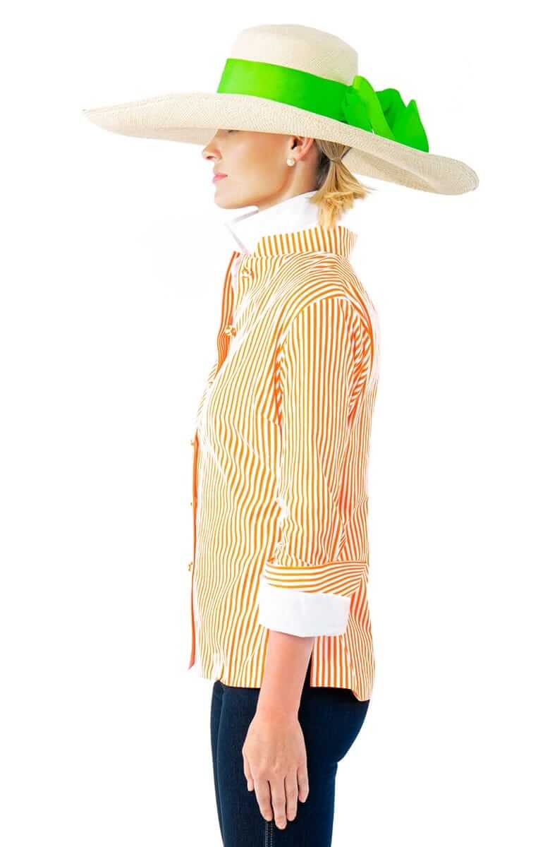 Wash / Wear Forget Me Knot Top - Stripe Orange