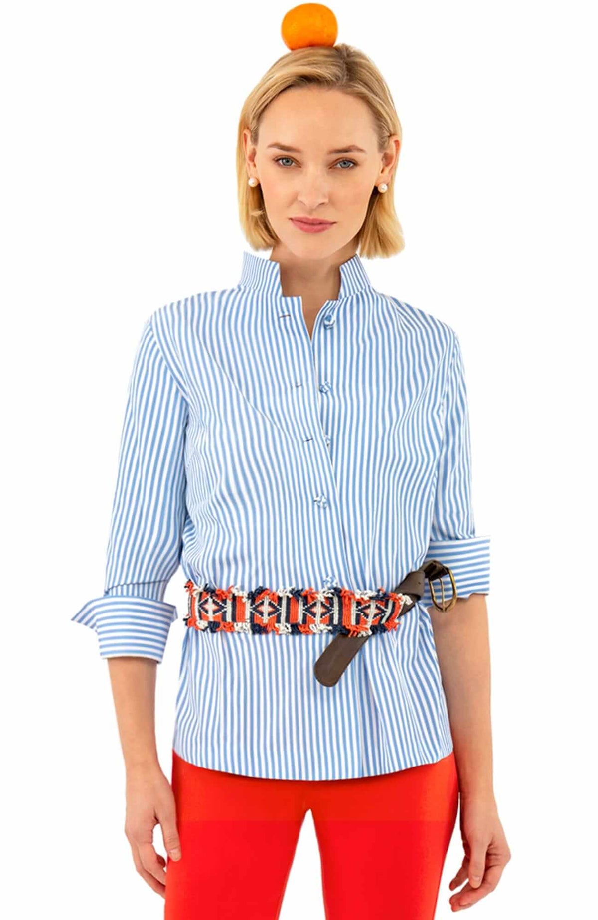 Wash / Wear Forget Me Knot Top - Stripe Periwinkle