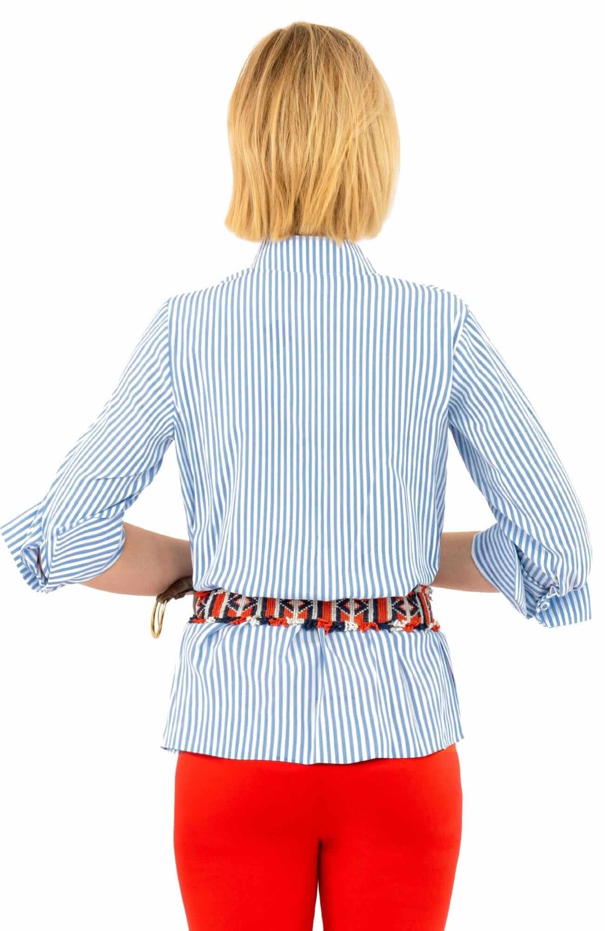 Wash / Wear Forget Me Knot Top - Stripe Periwinkle