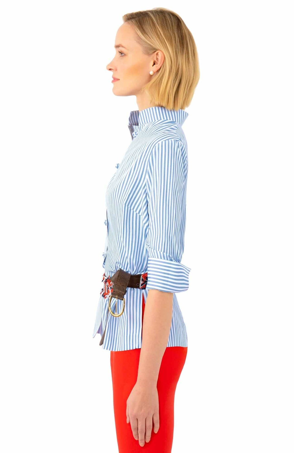 Wash / Wear Forget Me Knot Top - Stripe Periwinkle