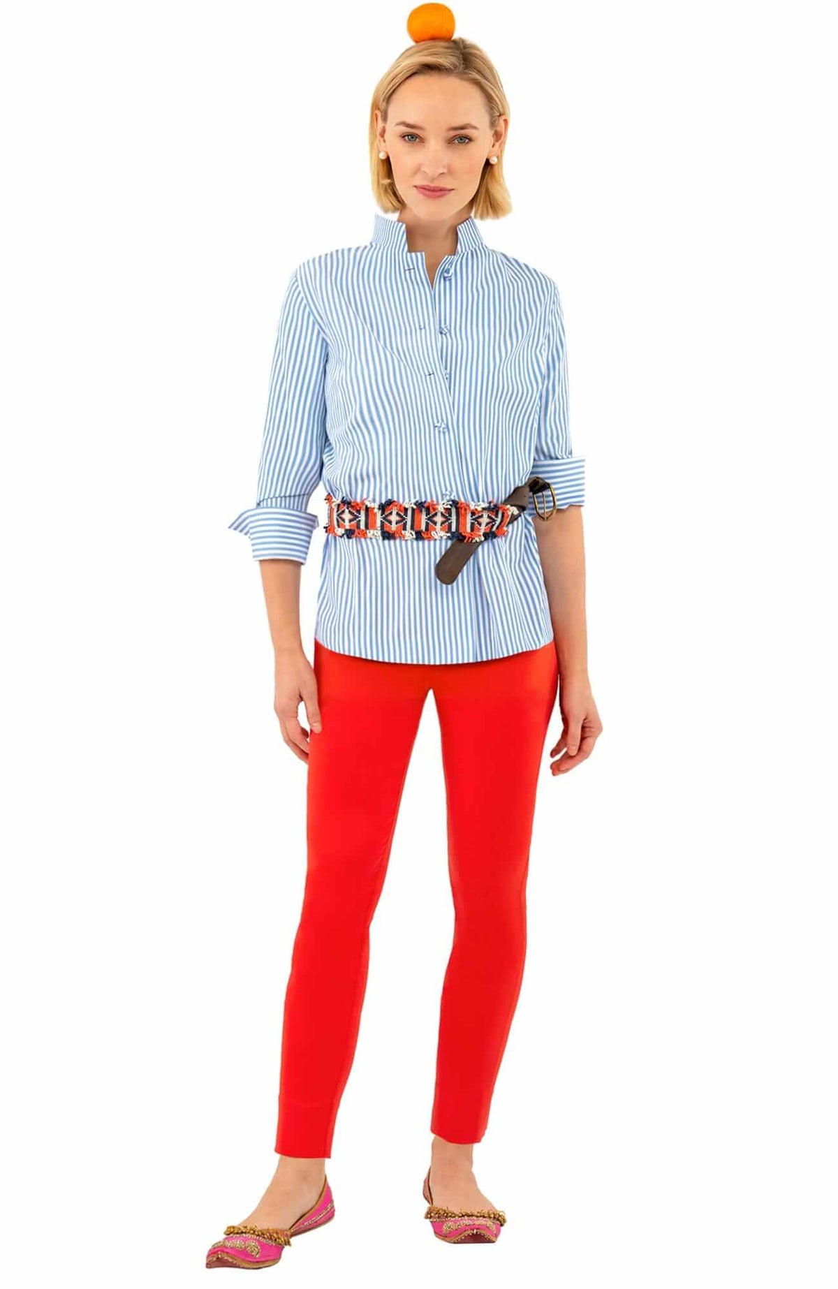 Wash / Wear Forget Me Knot Top - Stripe Periwinkle