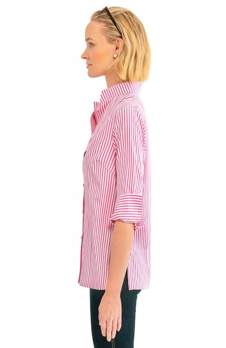 Wash / Wear Forget Me Knot Top - Stripe Pink