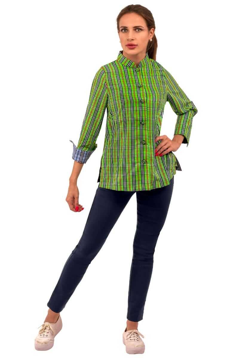 Forget Me Knot Top - Sunshine Plaid - Final Sale Green