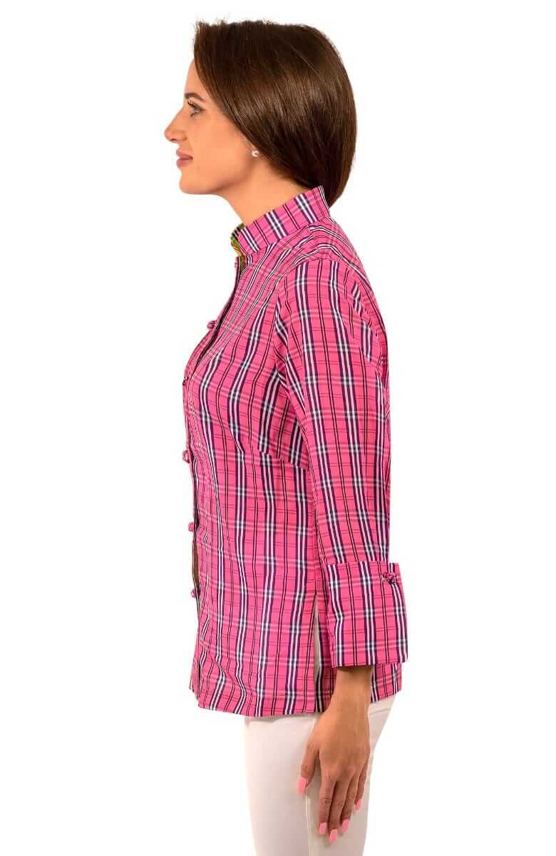 Forget Me Knot Top - Sunshine Plaid - Final Sale Pink