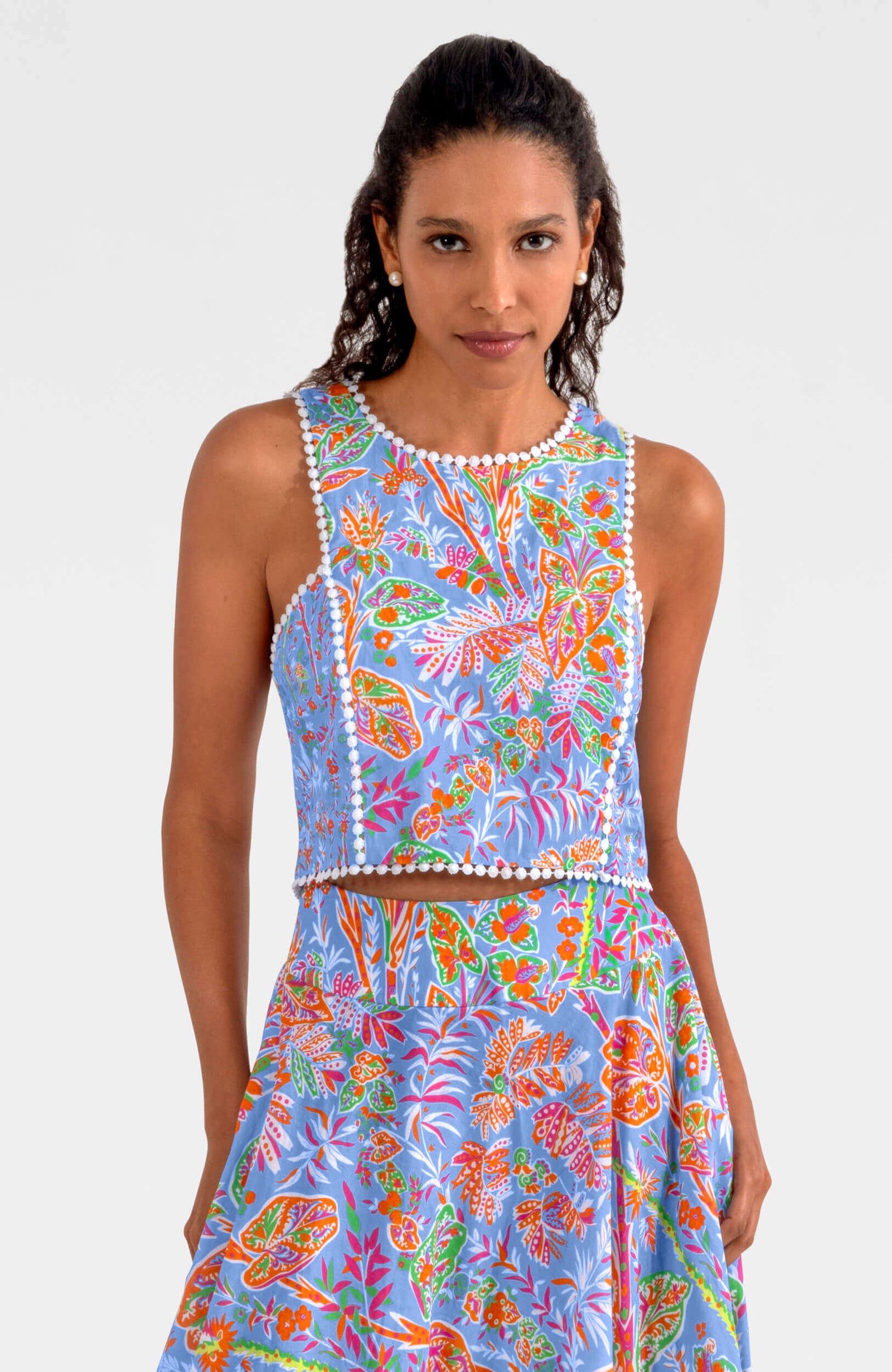 Sexy Summer Top - Vintage Vines Periwinkle