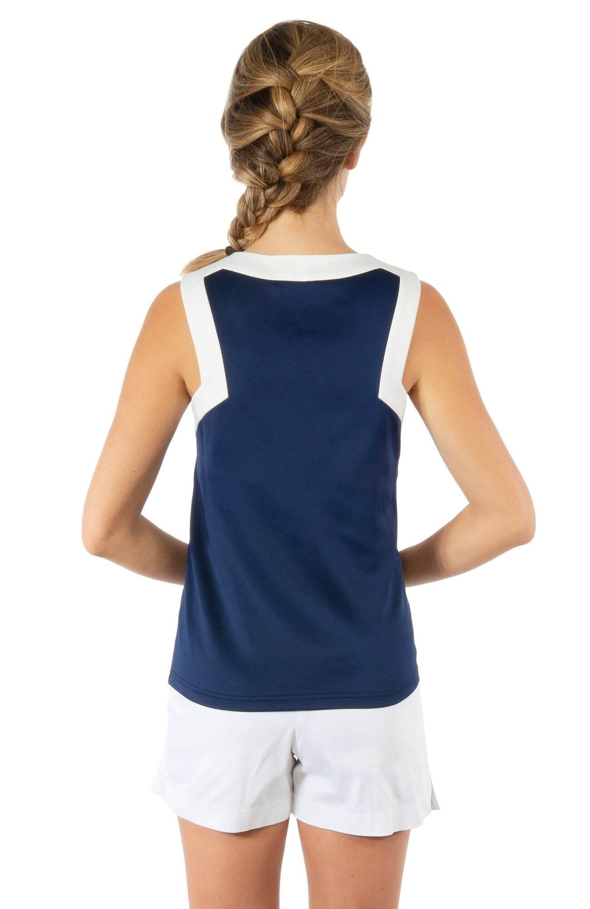 Tank with Built in Bra - Final Sale Navy White