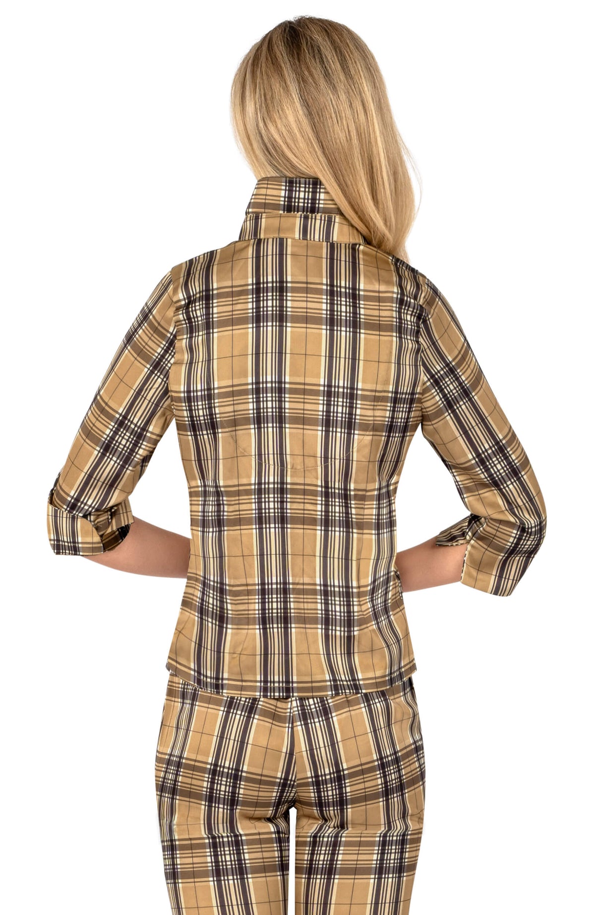 Twist & Shout Top - Belgravia Plaid Khaki Black