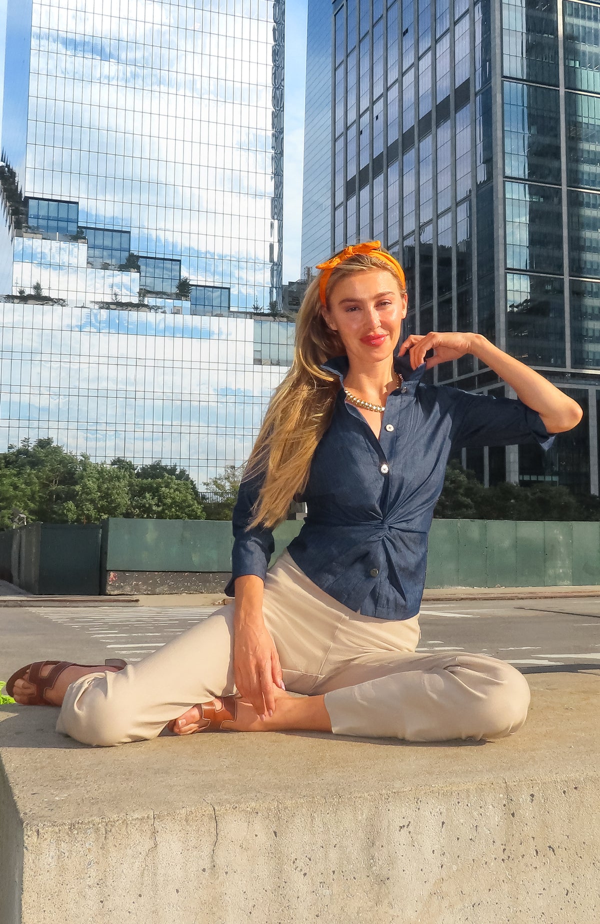 Twist & Shout Top - Chambray Denim