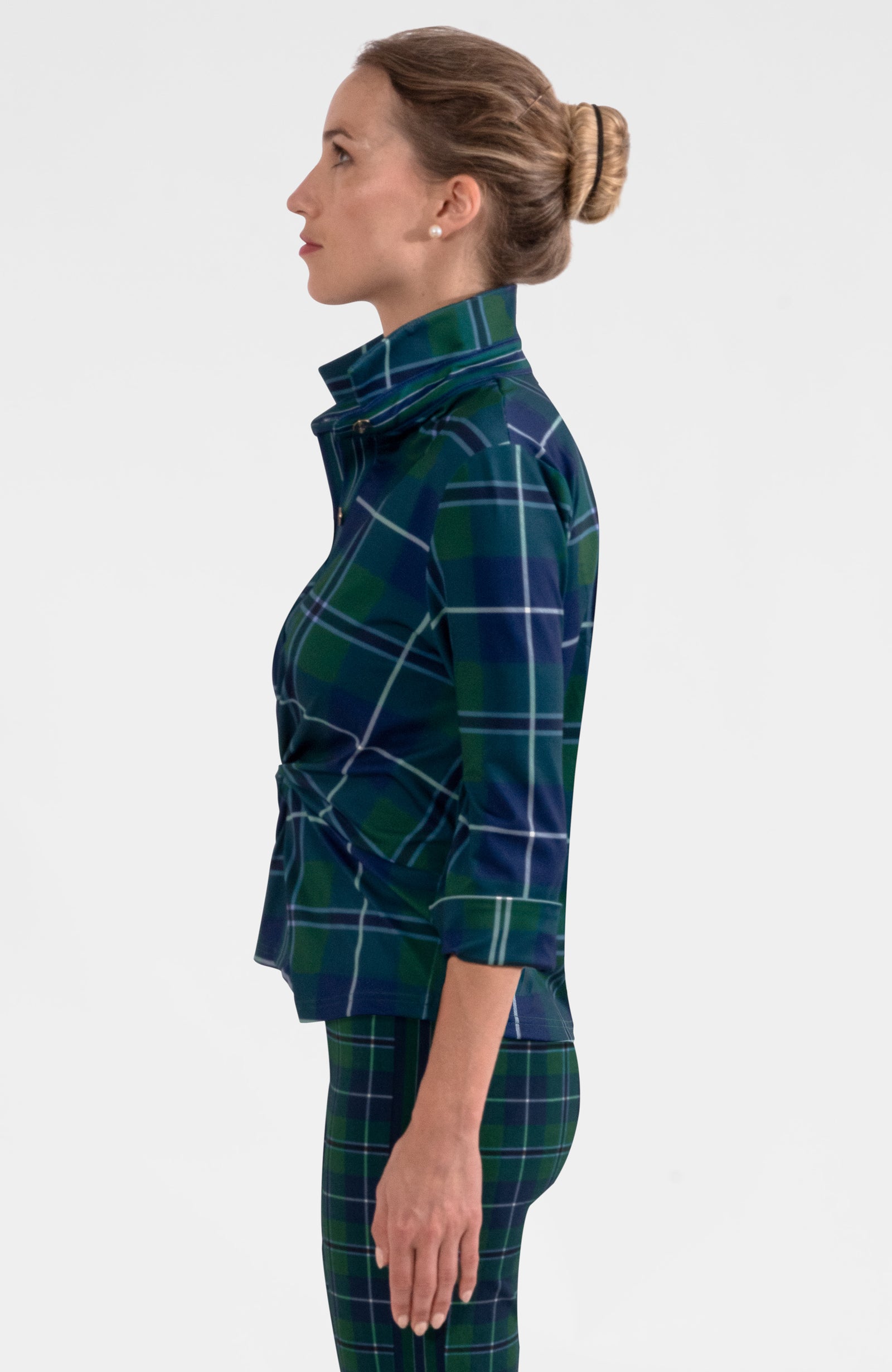 Twist & Shout Top - Melville Tartan Green Multi