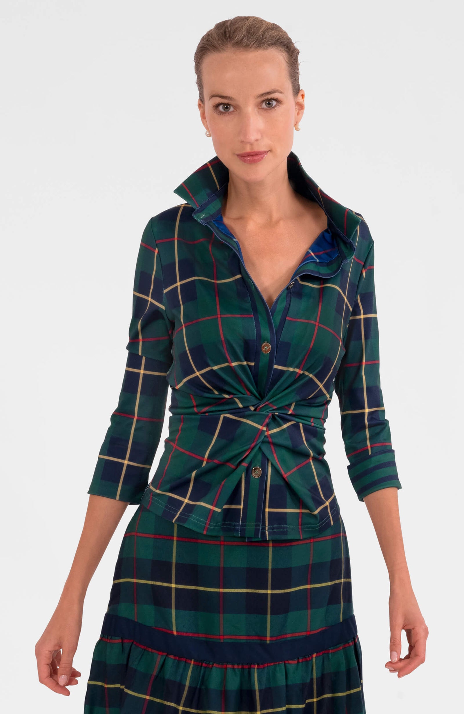 Twist & Shout Top - Plaidly Cooper Green Multi