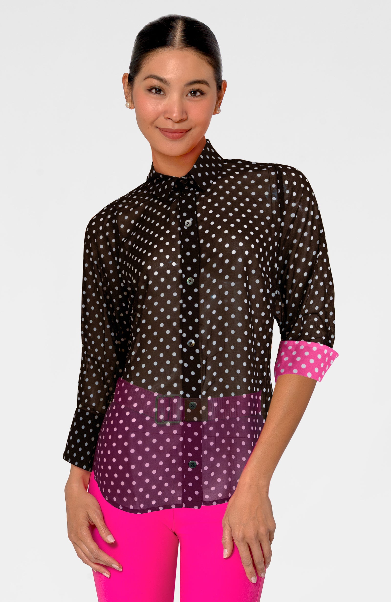 Tango Boyfriend Shirt - Polka Dot Black