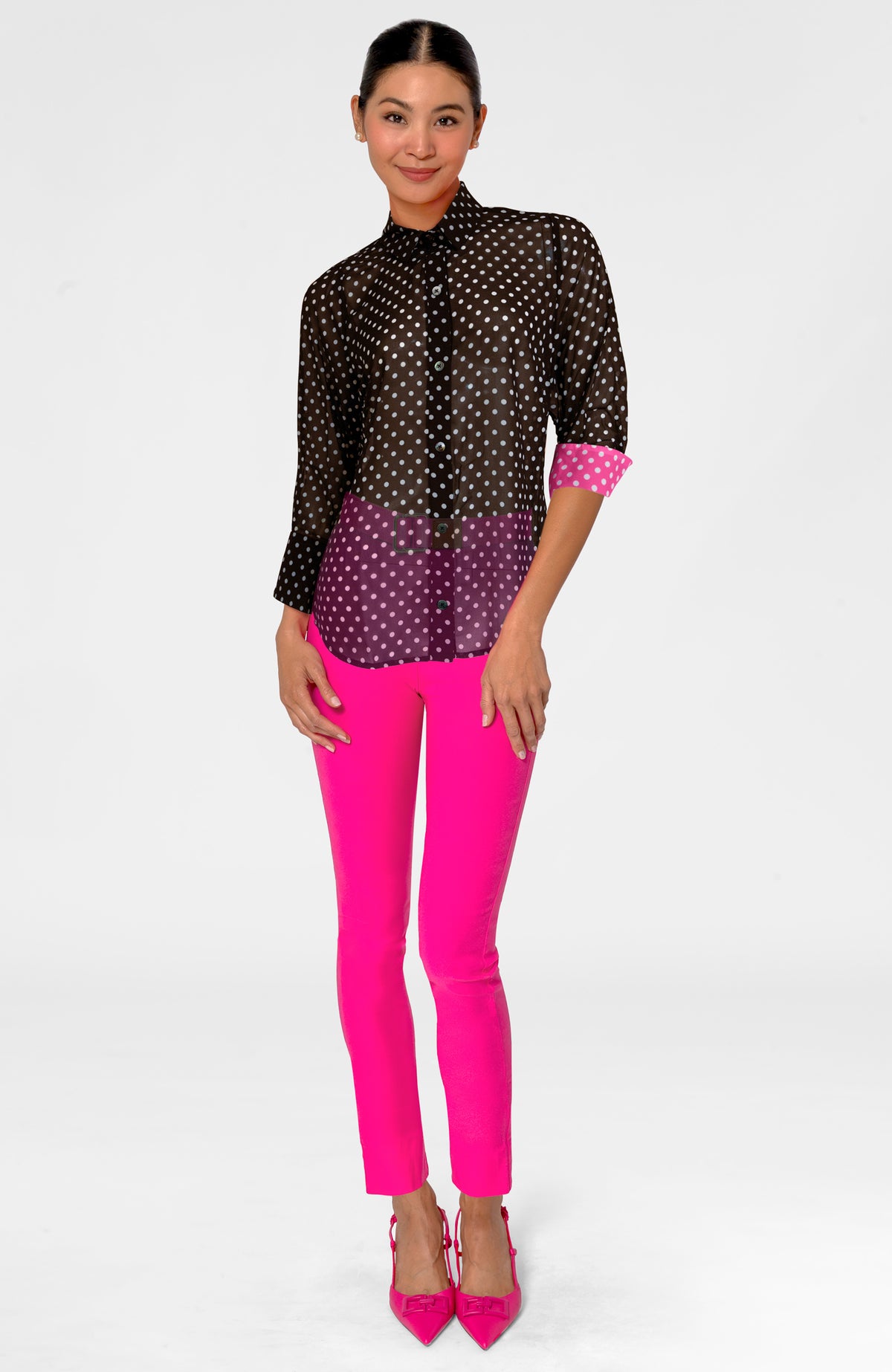 Tango Boyfriend Shirt Polka Dot Black