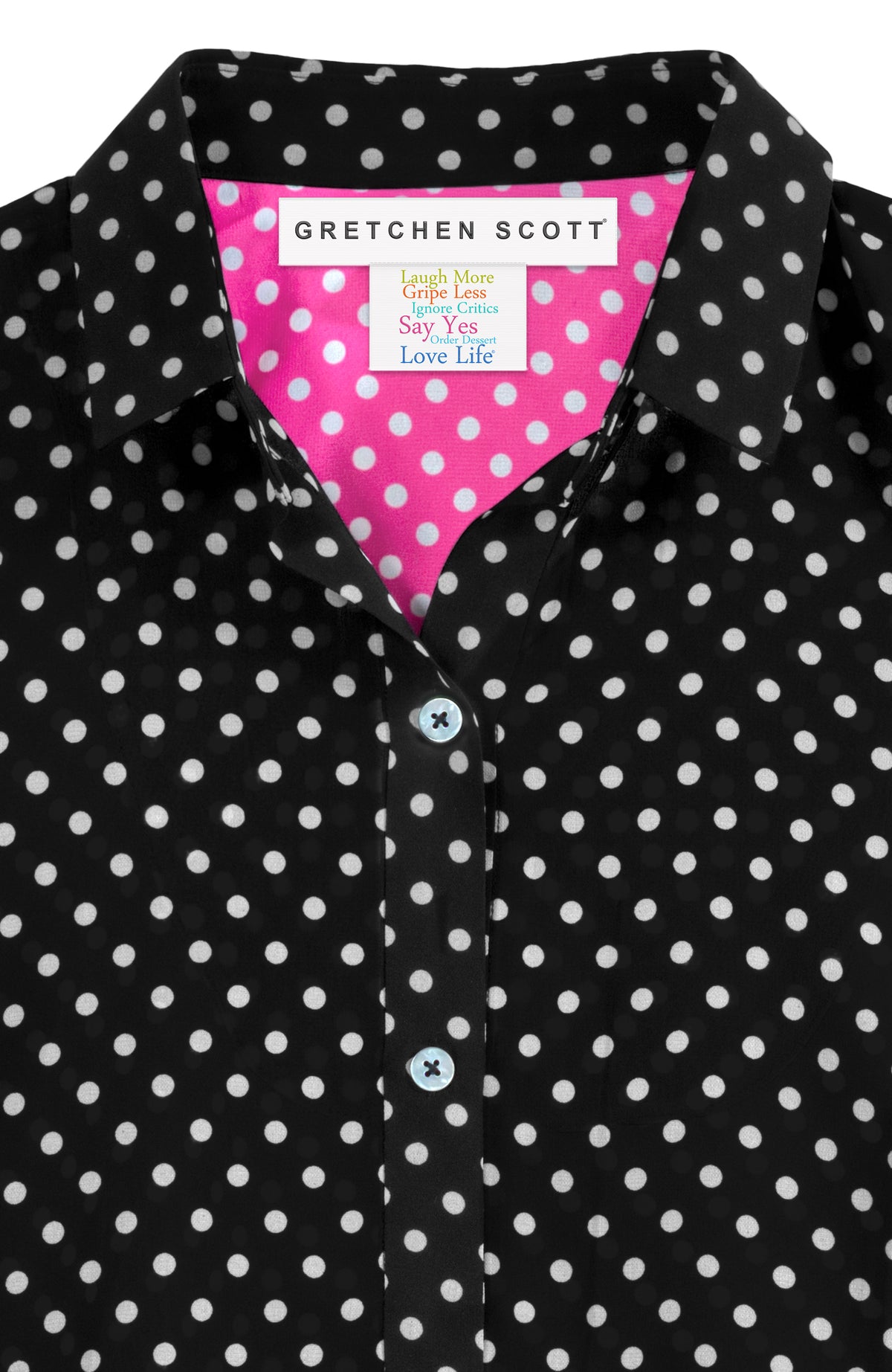 Tango Boyfriend Shirt Polka Dot Black