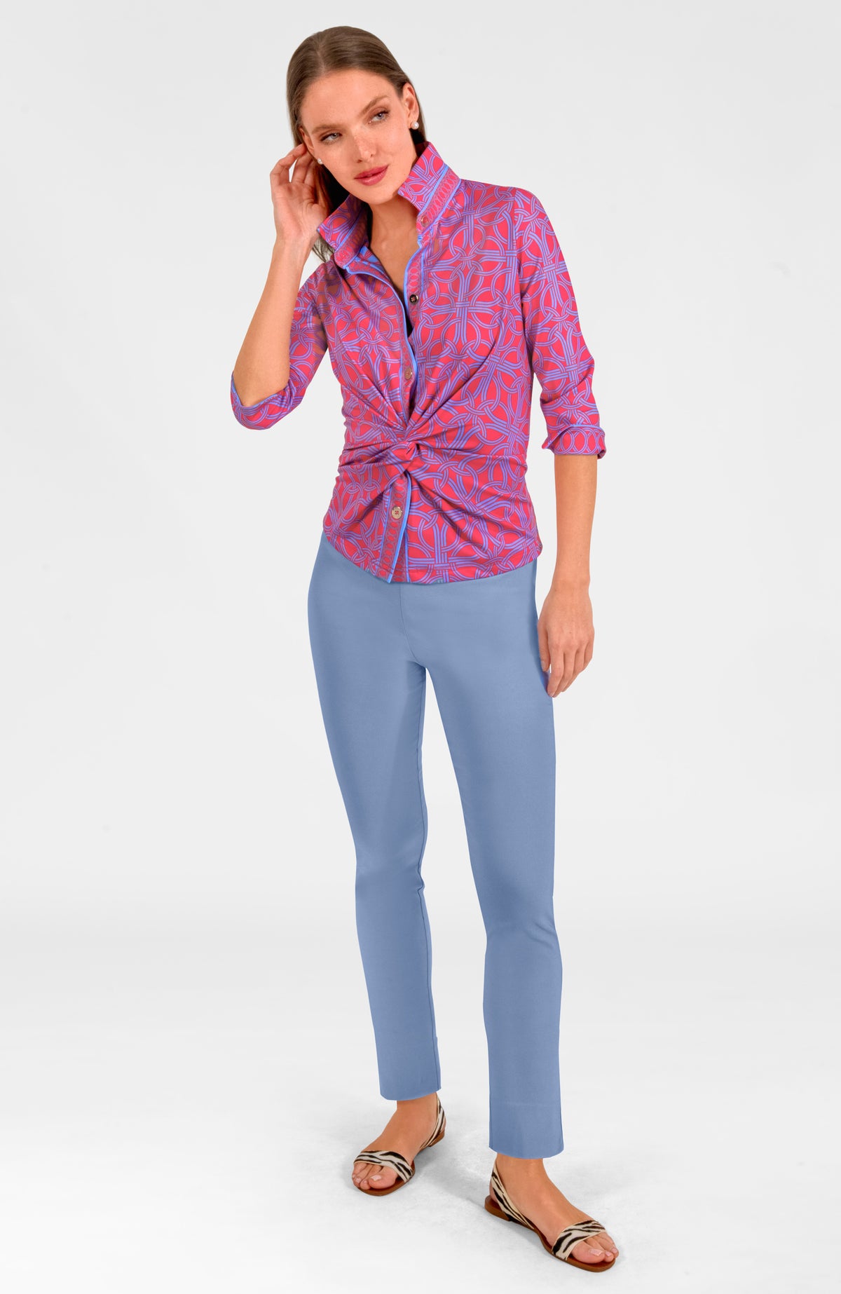 Twist &amp; Shout Top - Ring Toss Coral Peri