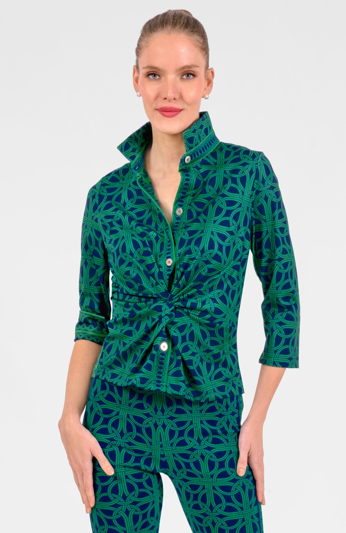 Twist &amp; Shout Top - Ring Toss Navy Kelly