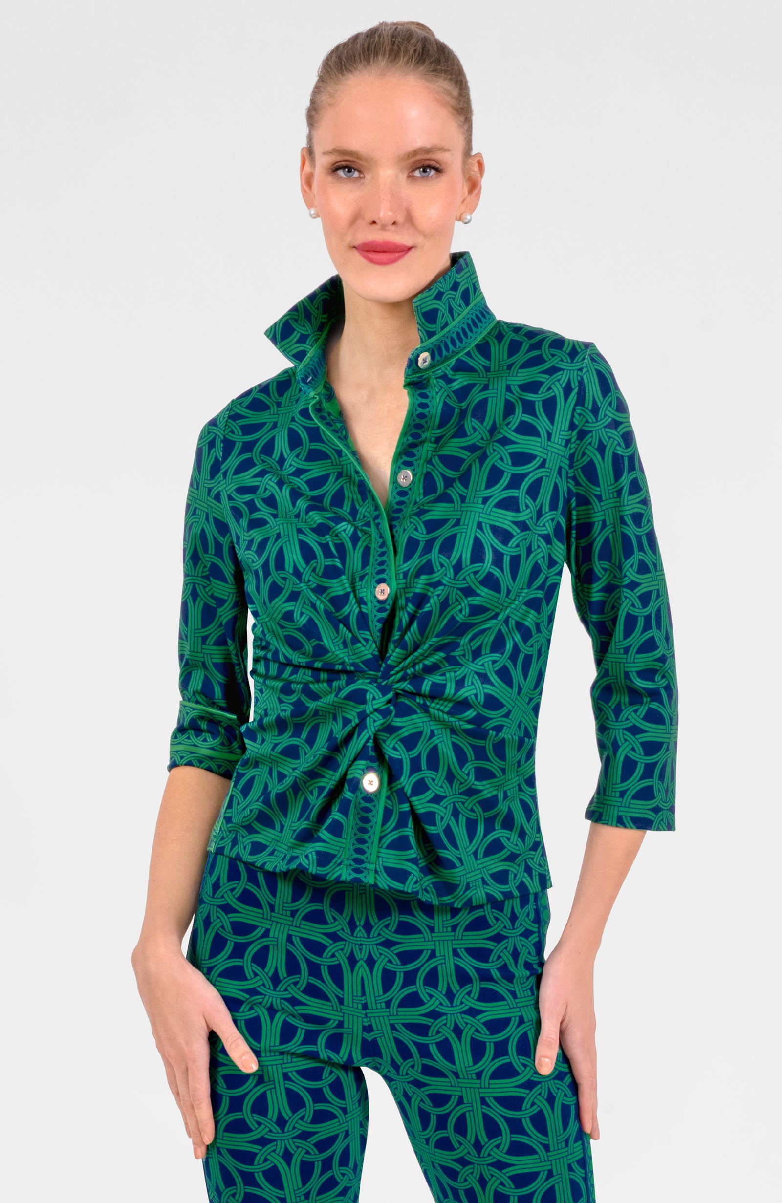 Twist & Shout Top - Ring Toss Navy Kelly