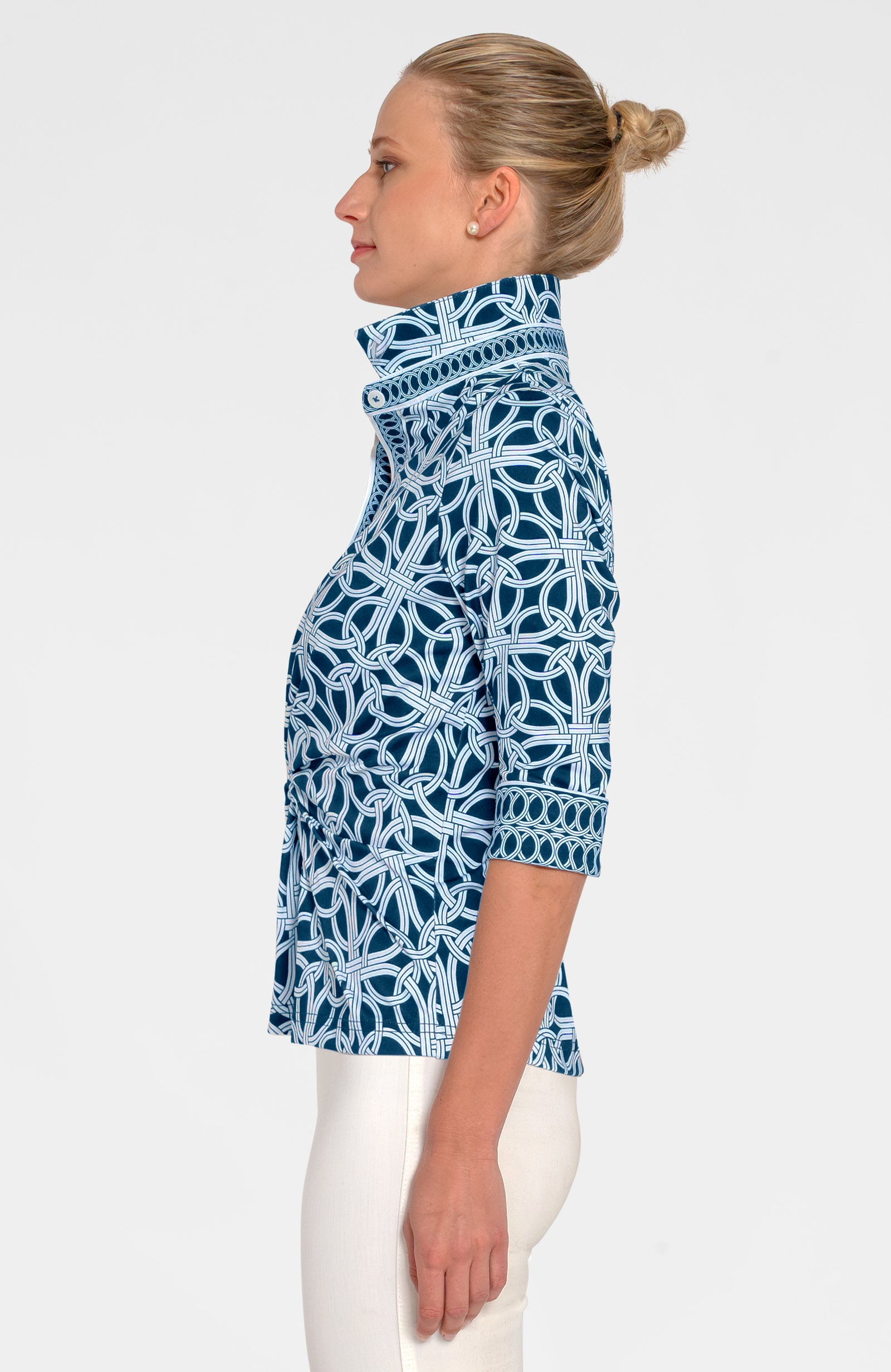 Twist & Shout Top - Ring Toss Navy