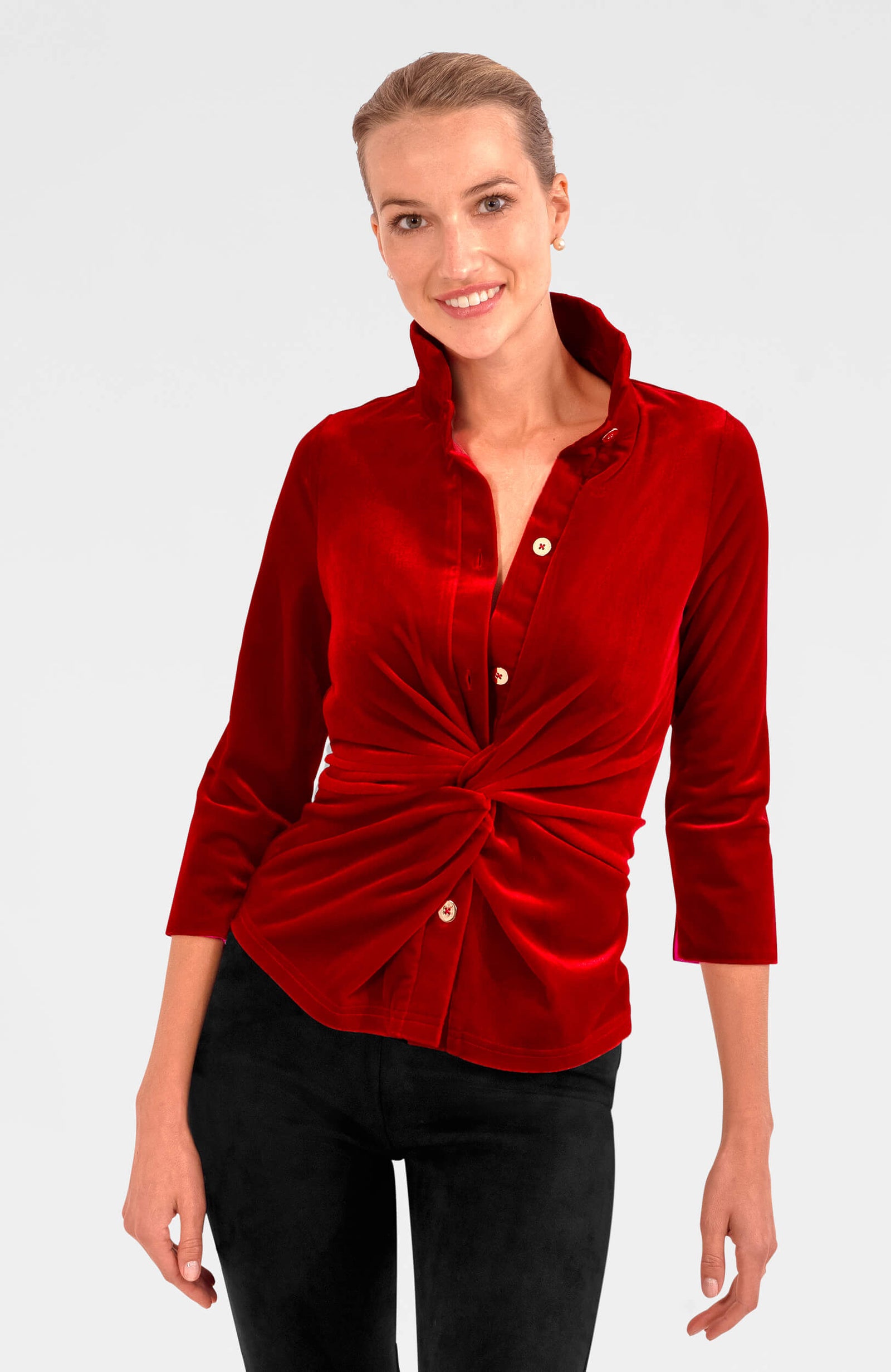 Twist & Shout Top - Silky Velvet Crimson