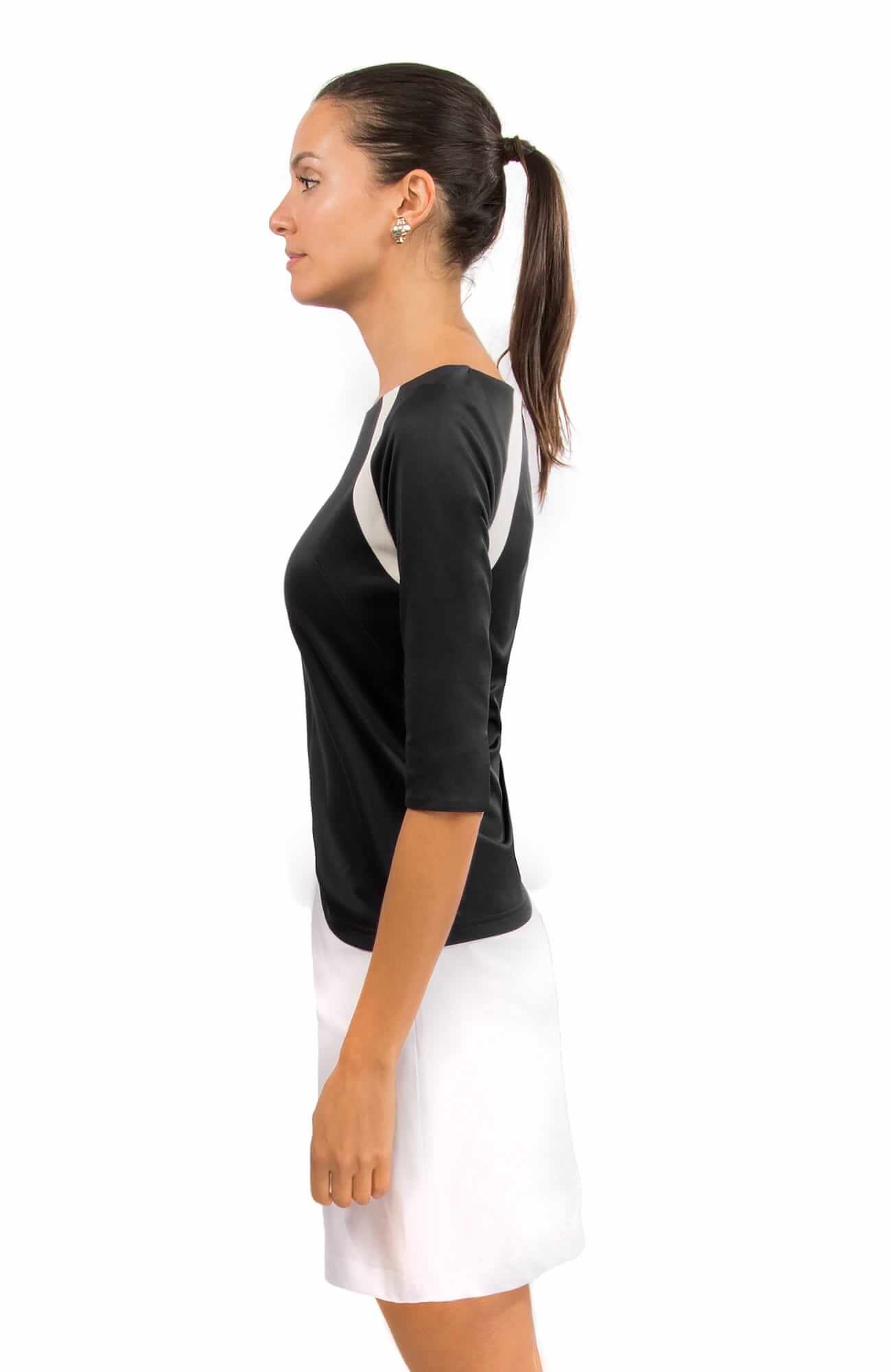 Jersey Tee Topper - Color Block - Final Sale Black White