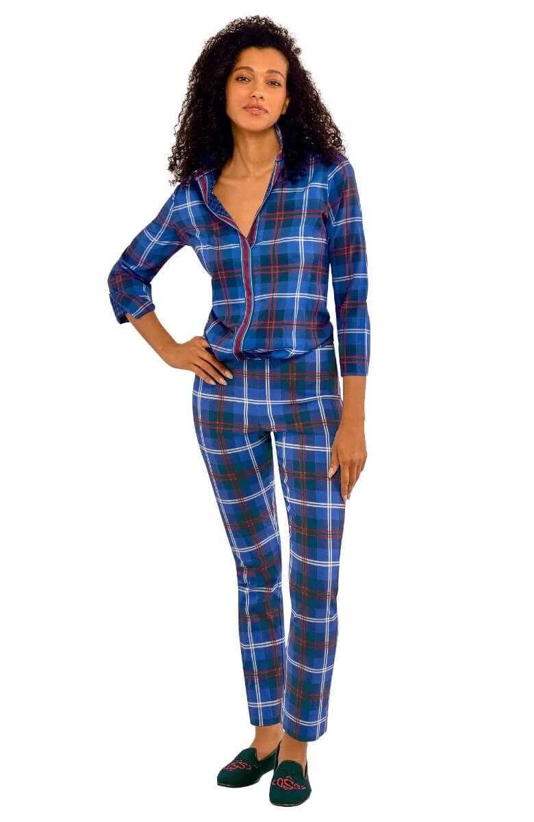 Tuck It Up Top - Middleton Plaid - Final Sale Navy