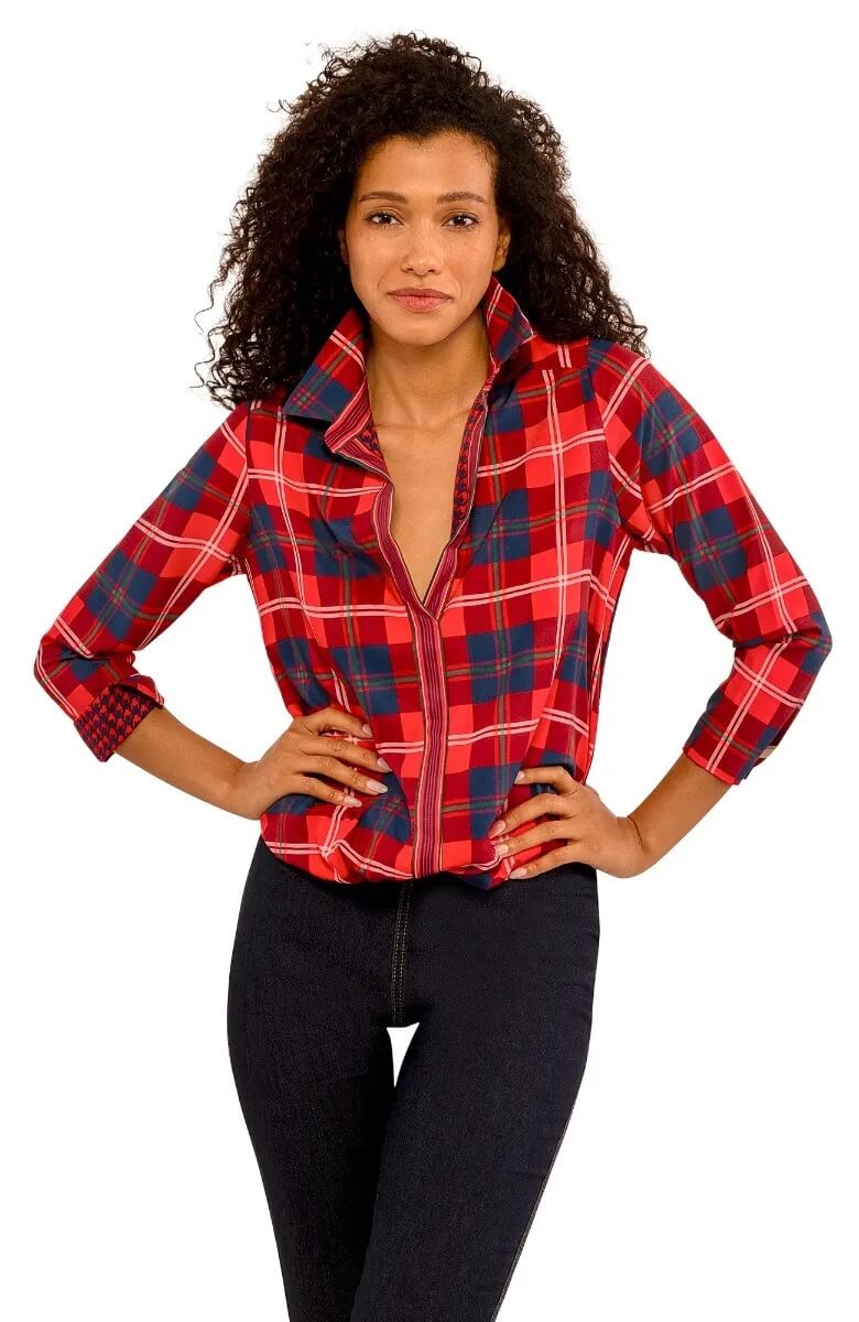 Tuck It Up Top - Middleton Plaid - Final Sale Red