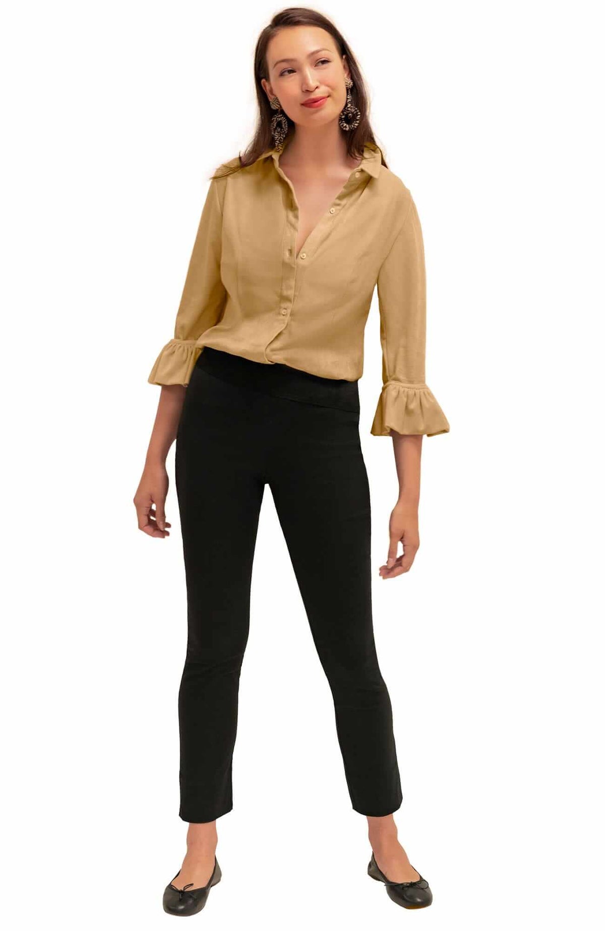 Ultra Suede Priss Blouse - Final Sale Beige