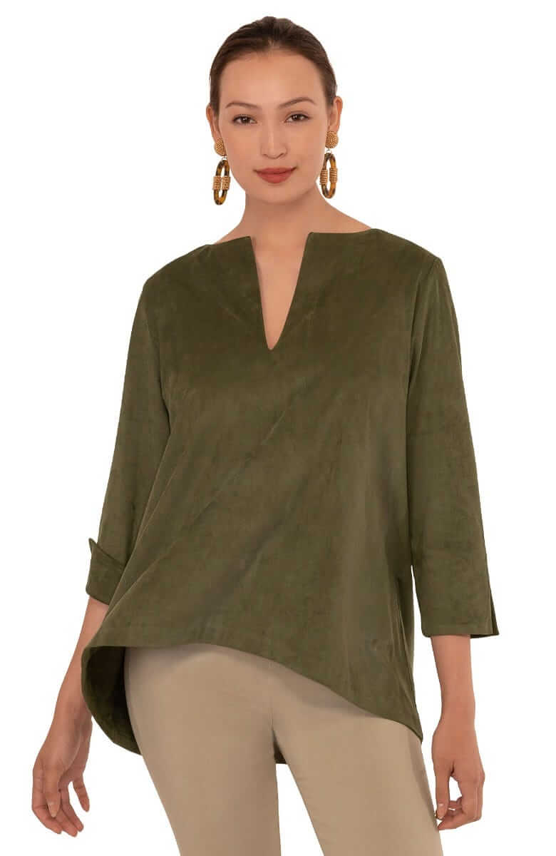Ultra Suede Swing Top - Final Sale Olive