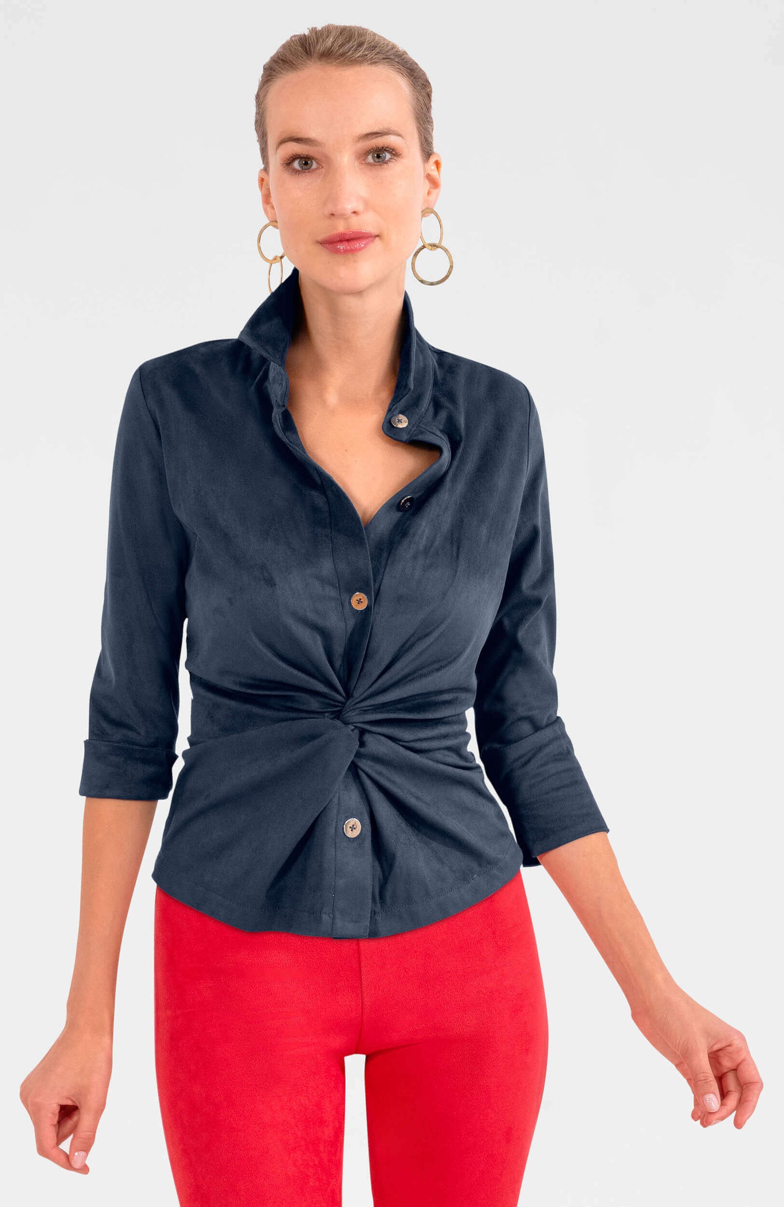 Twist & Shout Top - Ultra Suede Navy