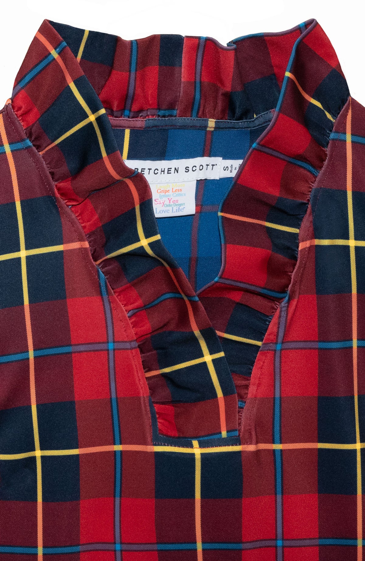 Ruffneck Top - Plaidly Cooper