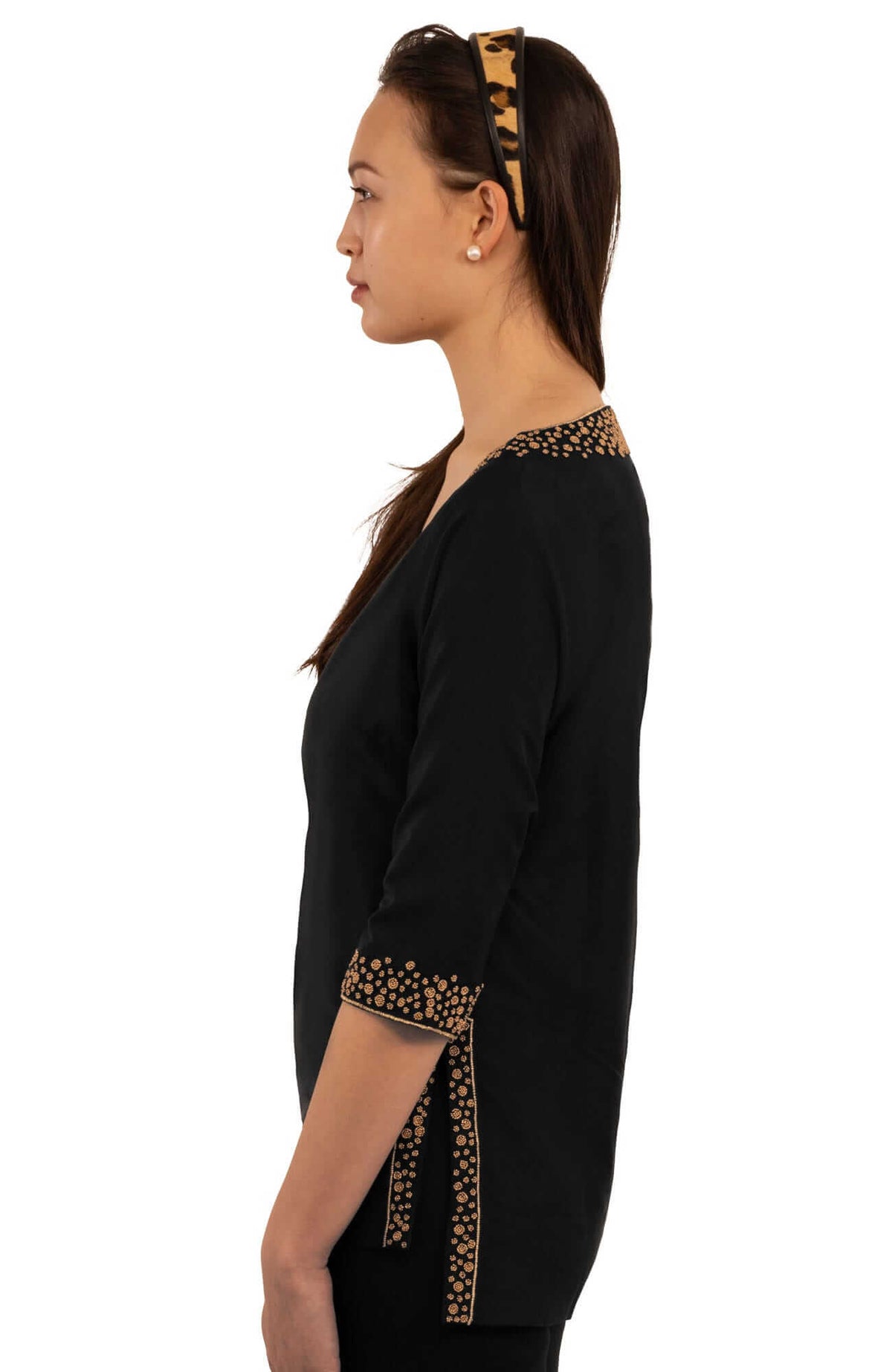 Hand Beaded Tunic - Simply Chic - Final Sale Black