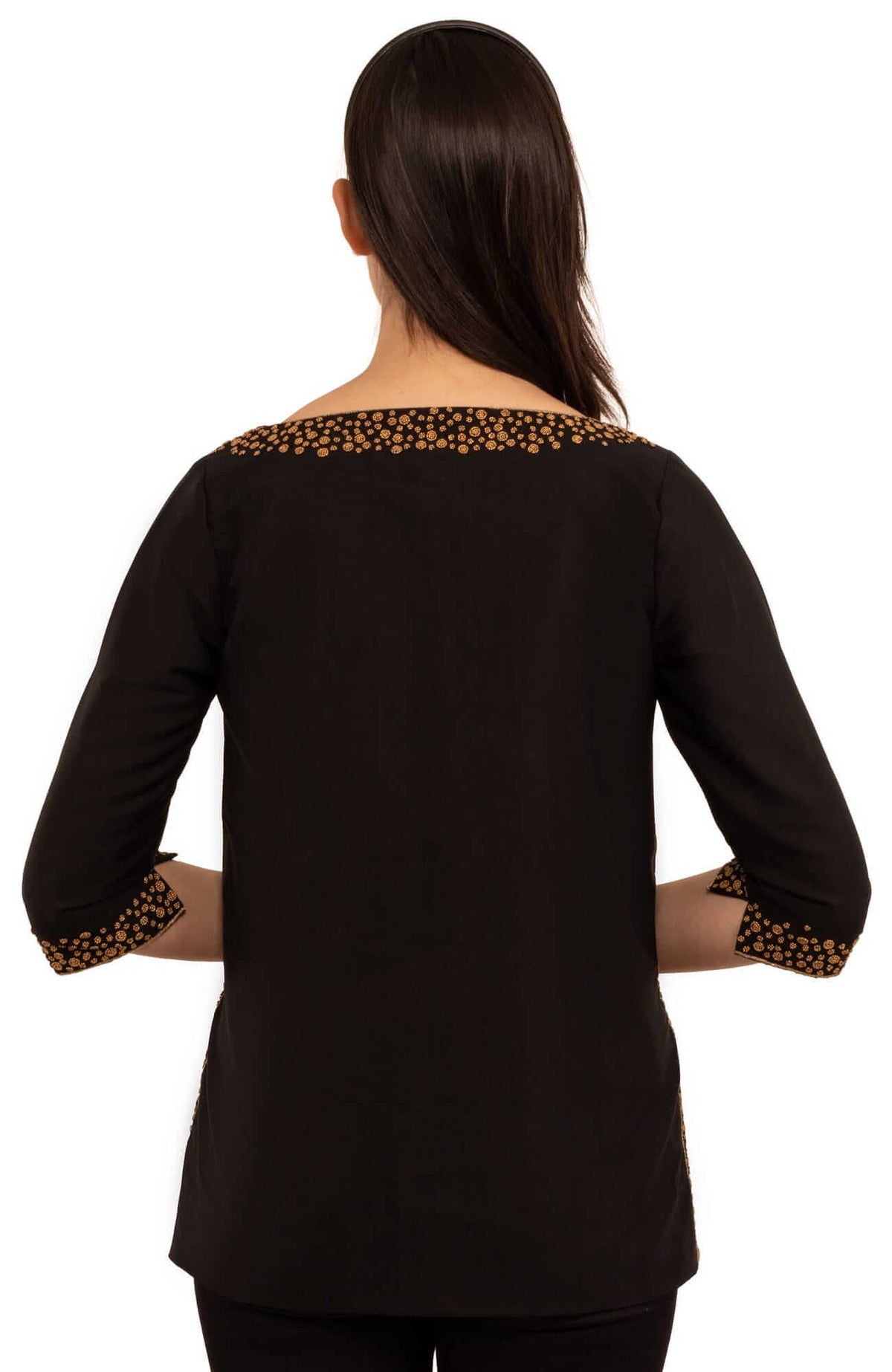 Hand Beaded Tunic - Simply Chic - Final Sale Black