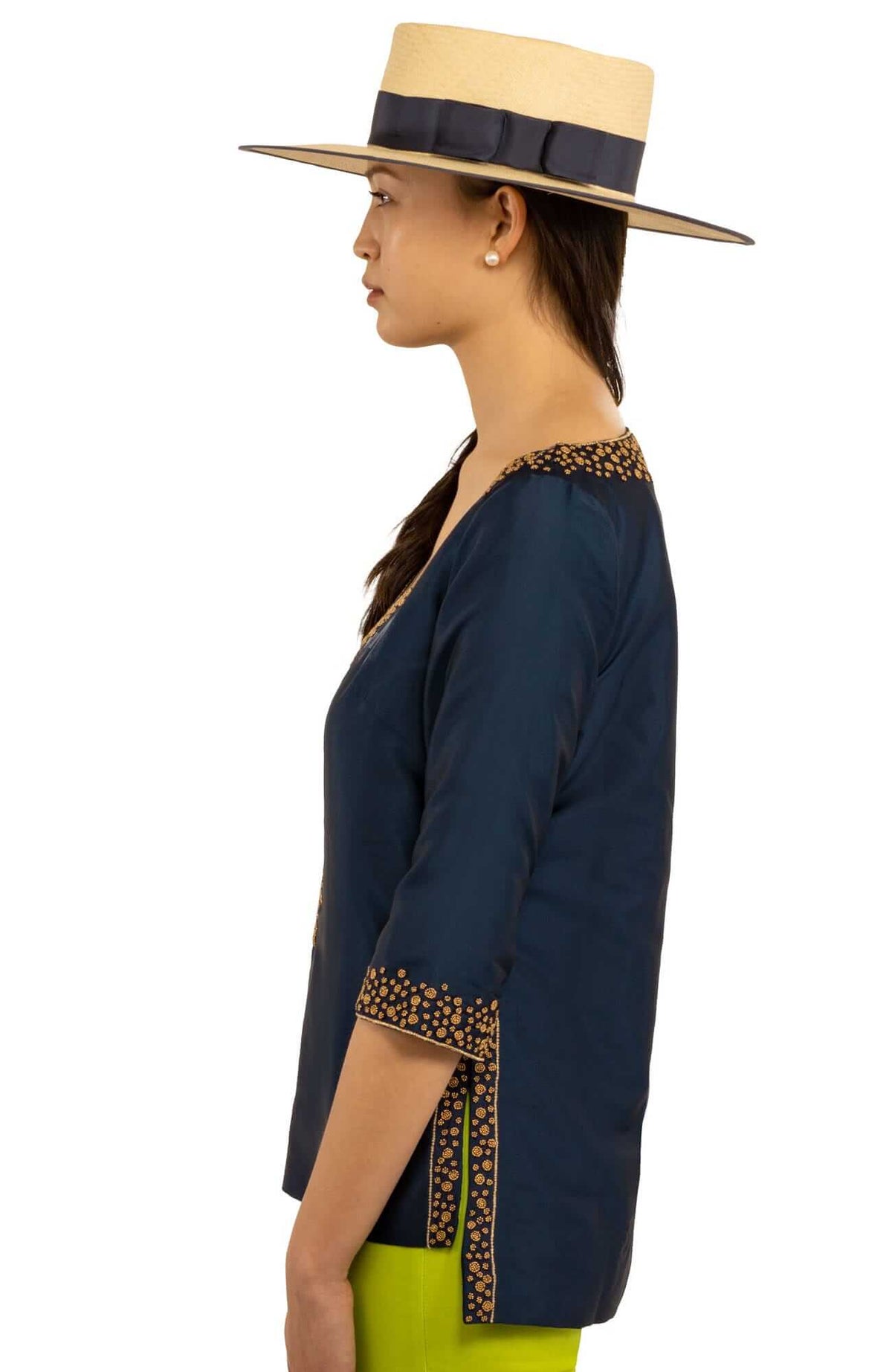 Hand Beaded Tunic - Simply Chic - Final Sale Navy