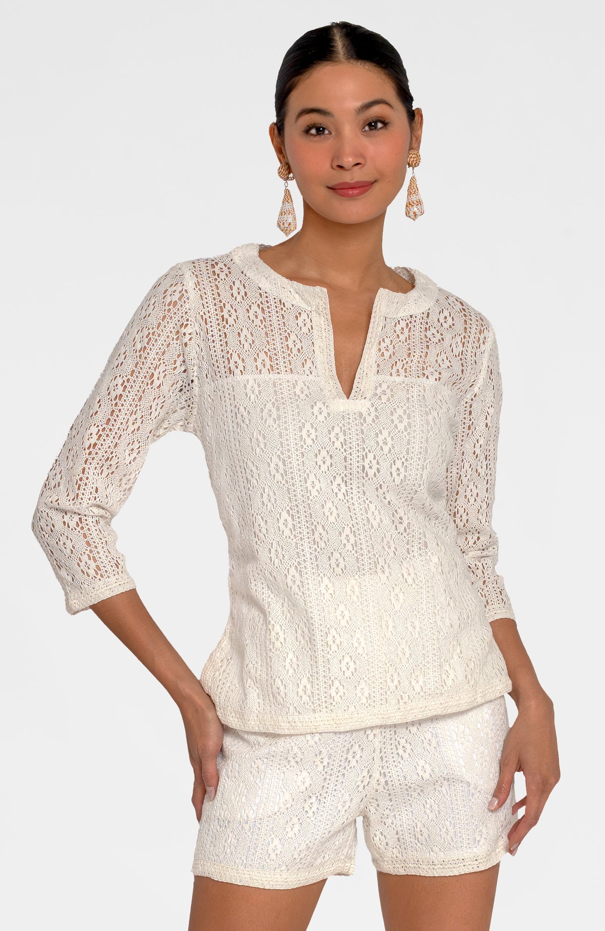 Rachel Lace Tunic White