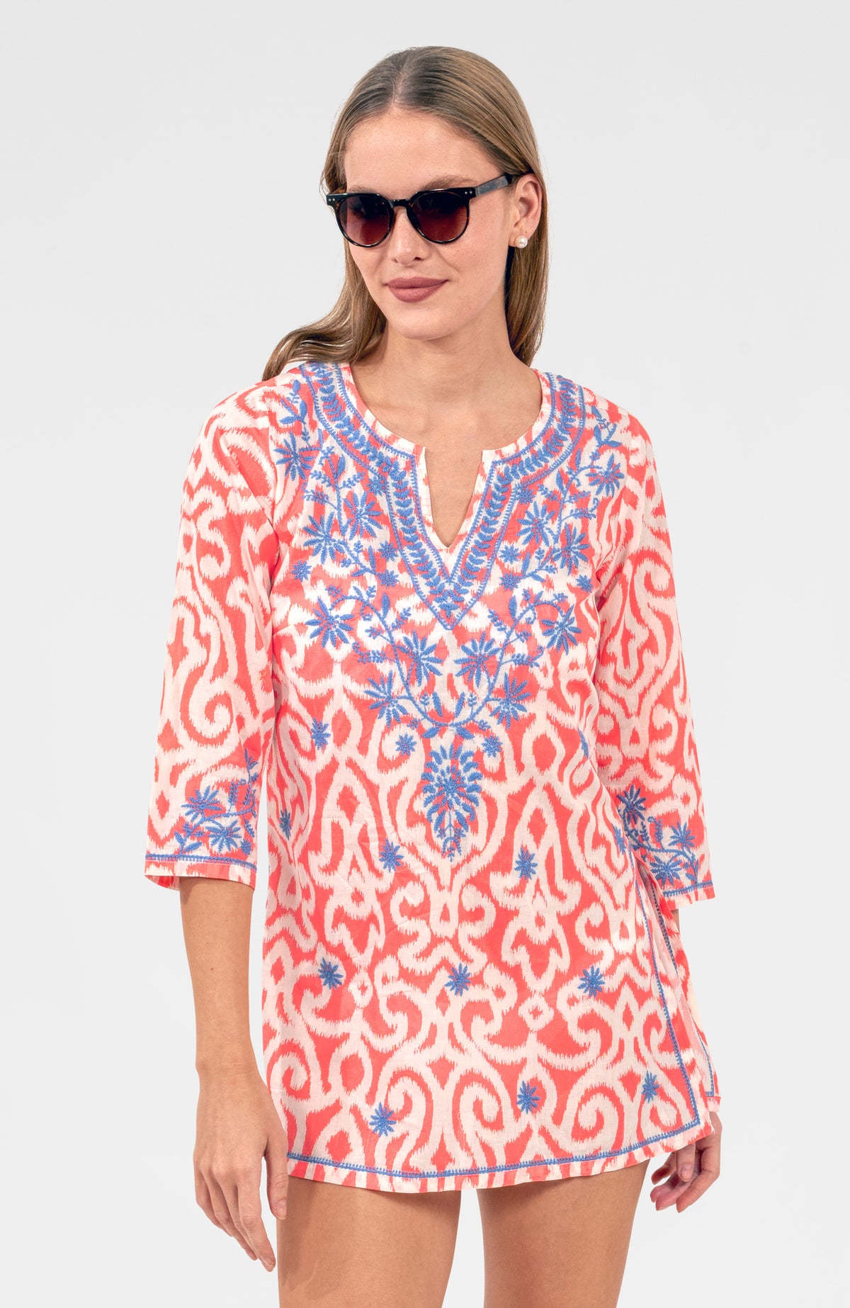 Embroidered Tunic - Arabesque Melon