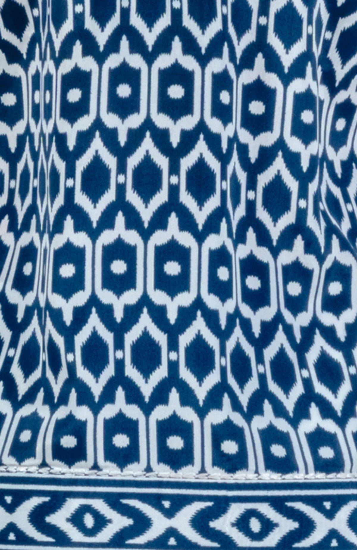 Geo Embroidered Silky Tunic Navy