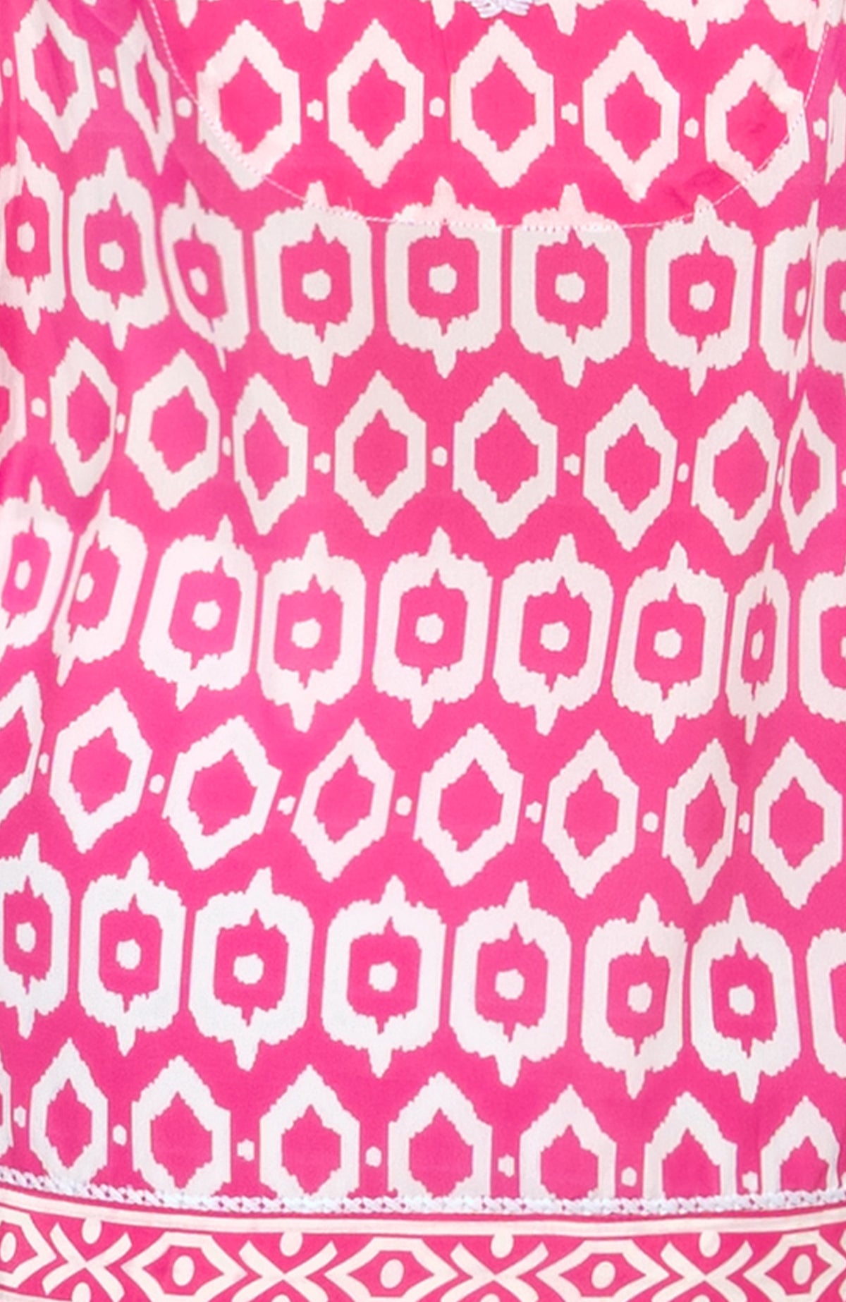 Geo Embroidered Silky Tunic Pink