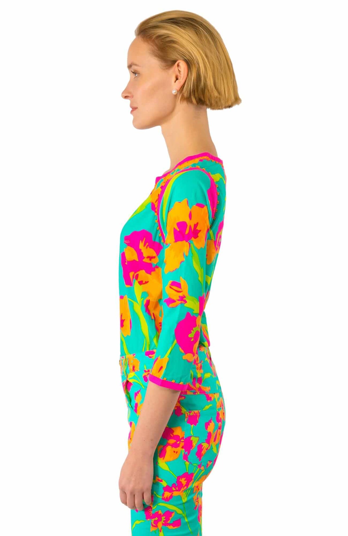 Cotton Embellished Tunic - Iconic Iris - Final Sale Ocean Turq