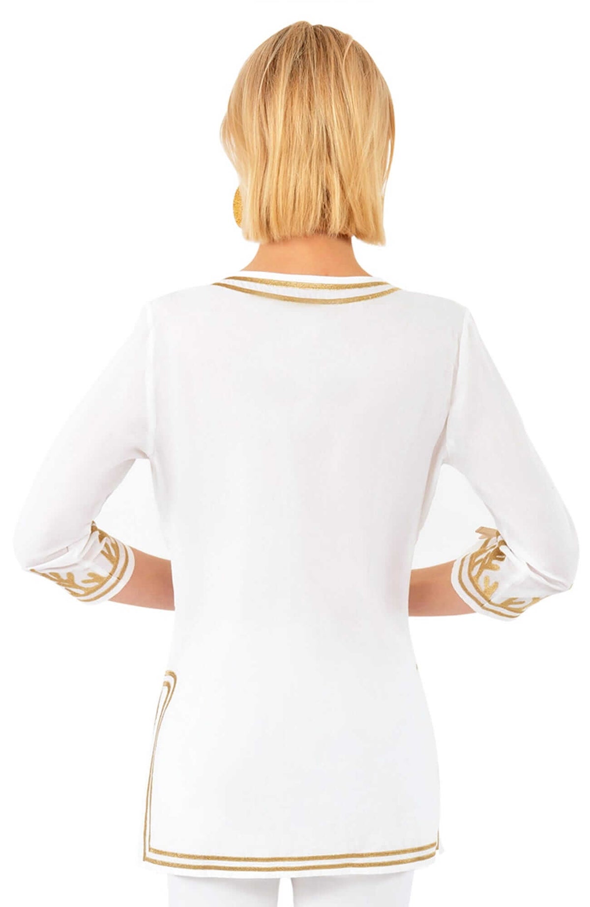 Cotton Embroidered Tunic - The Reef White Gold